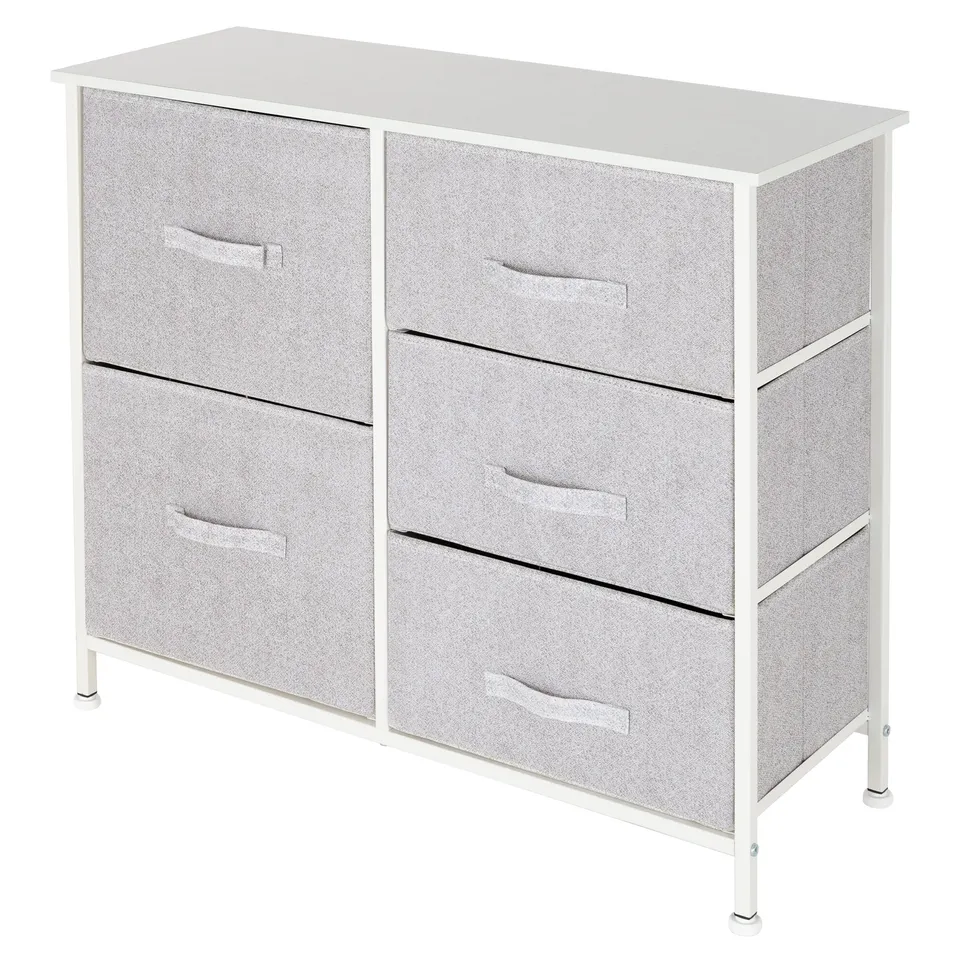 ECD Germany ML-Design commode 5 tiroirs blanc 80 cm