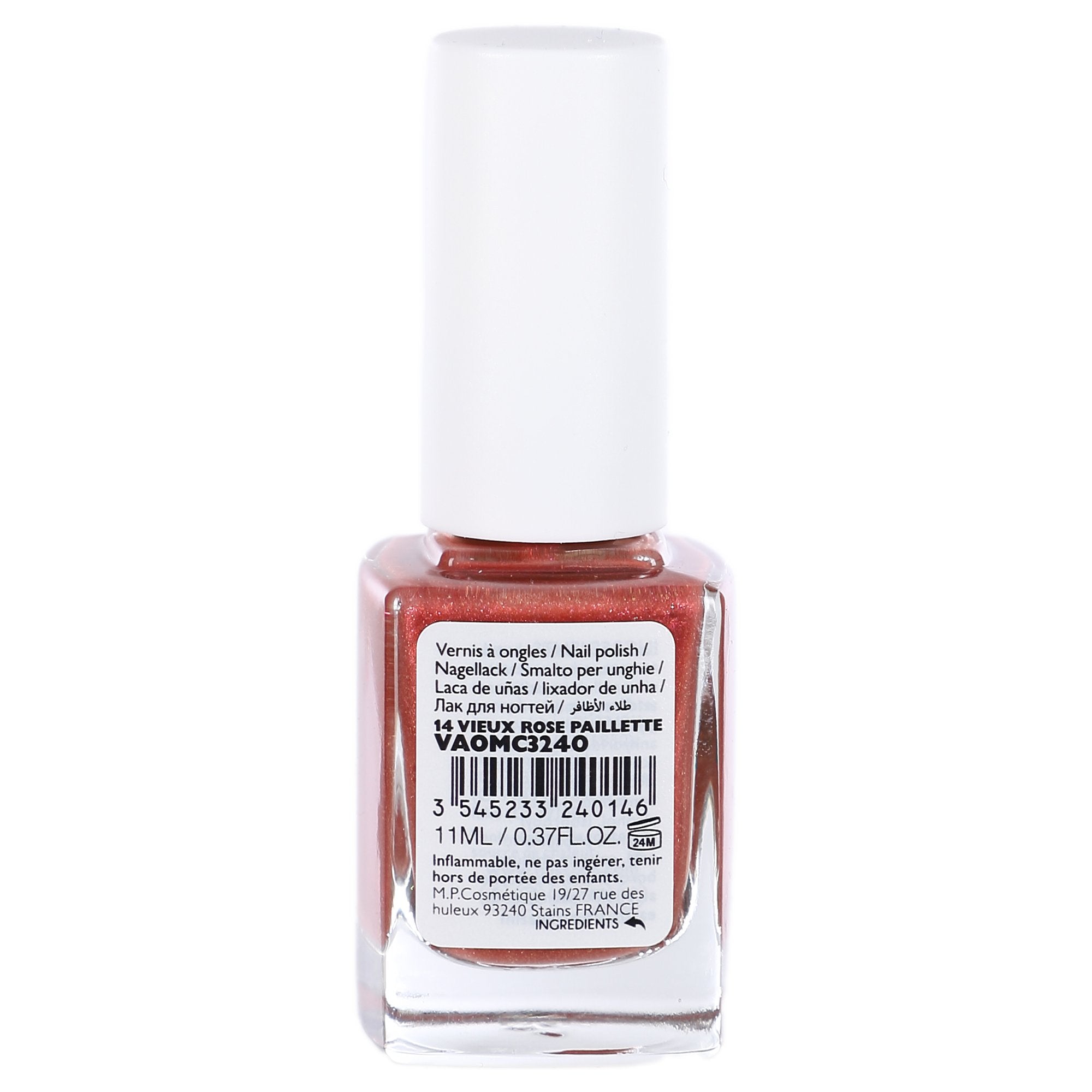 Miss Cop vernis à ongle vieux rose pailleté