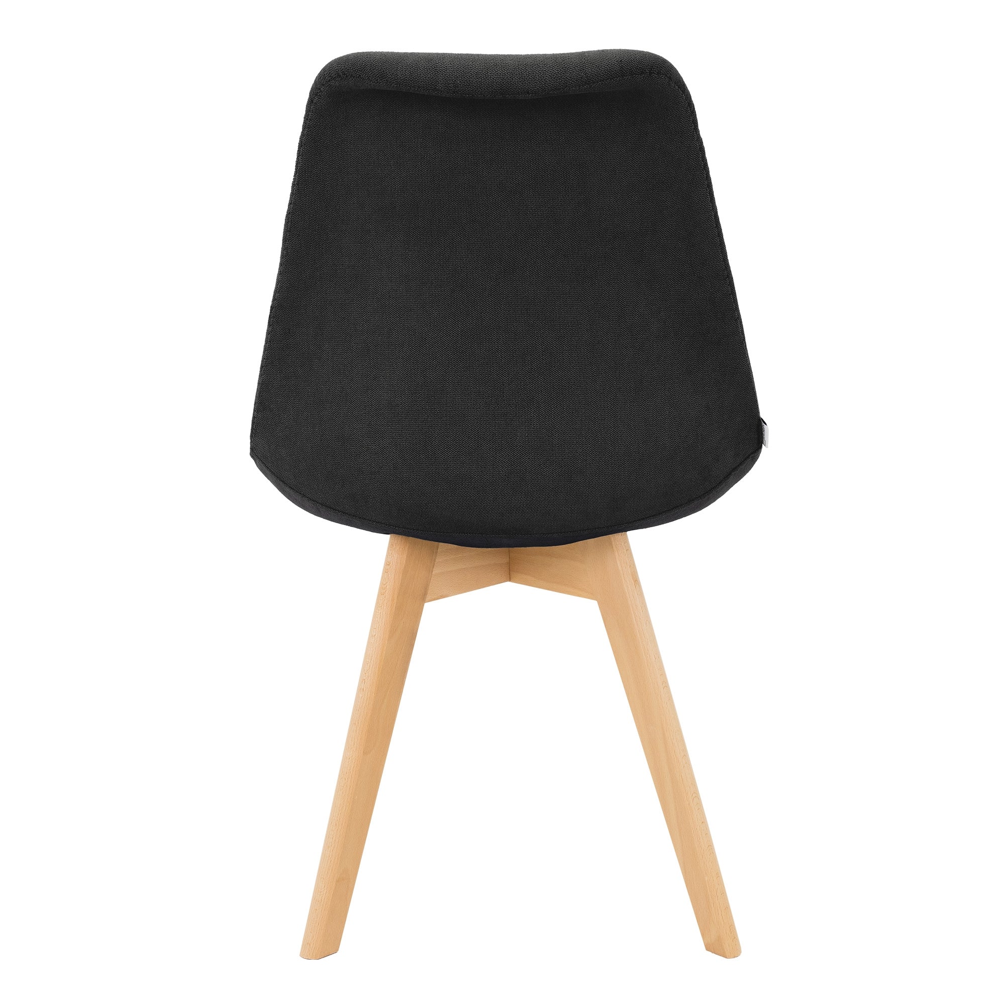 ECD Germany ML-Design lot 4 chaise salle à manger noir lin pieds bois