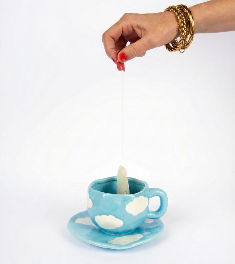 L'avant gardiste Nuage tasse et soucoupe céramique blanche