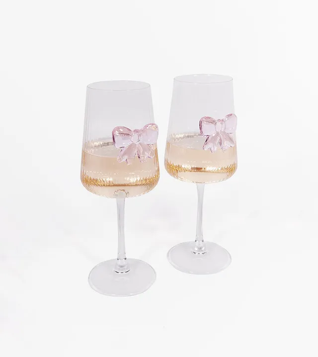 L'avant gardiste Vaisselle & Table Fun Coffret deux verres à vin noeud