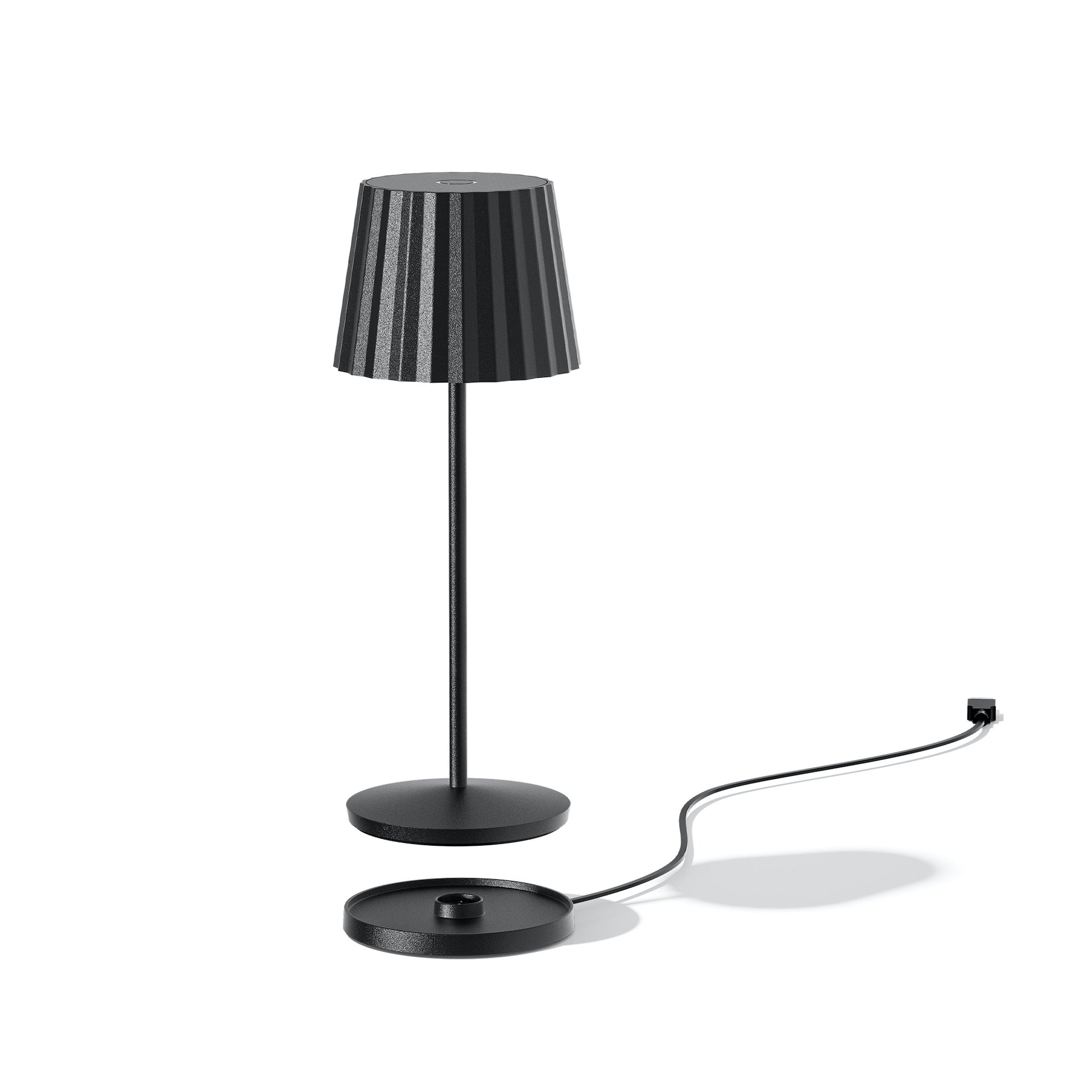 Red Deco Abby Black H30cm lampe de table sans fil noir blanc chaud