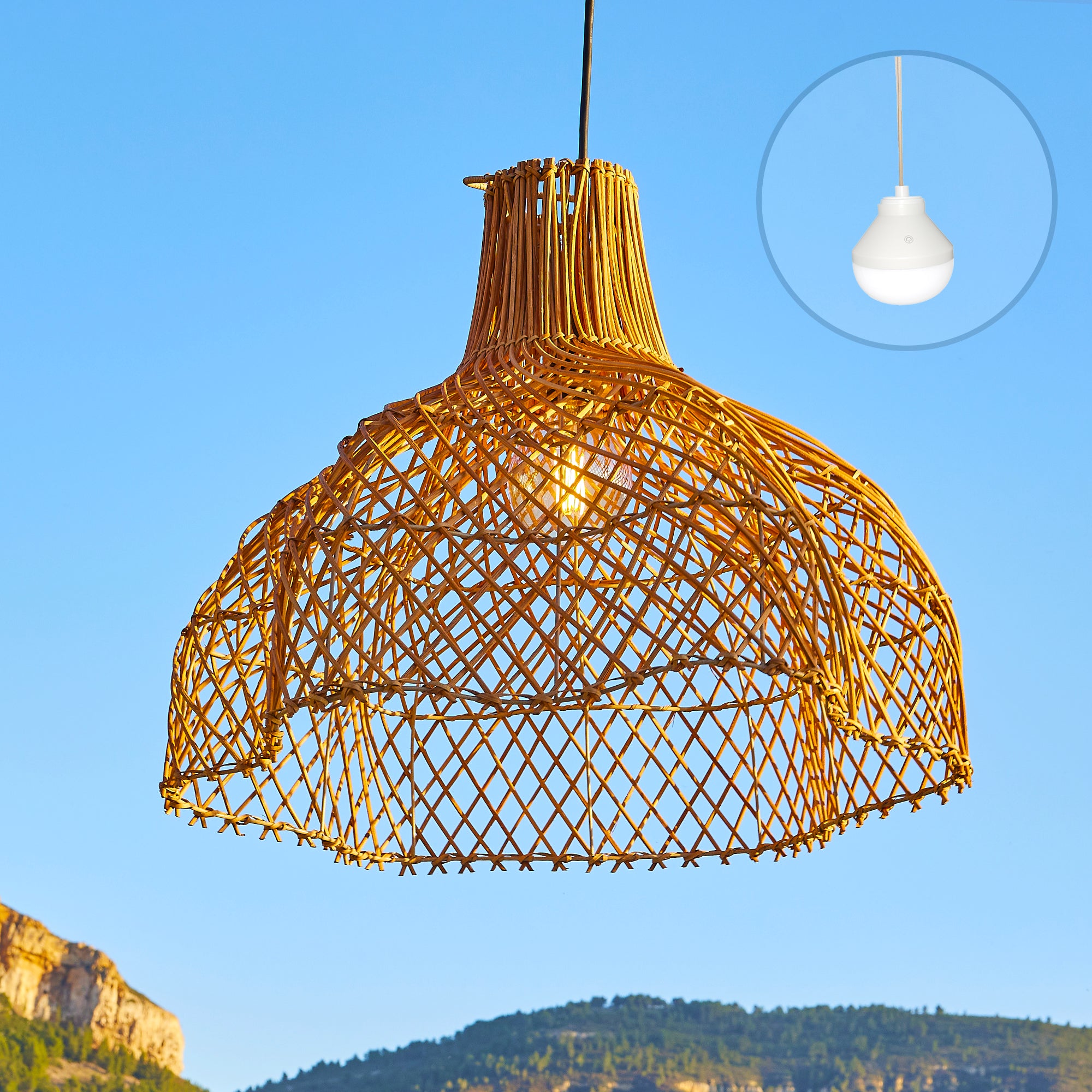 Red Deco Aria Nomad suspension rotin sans fil LED RGB