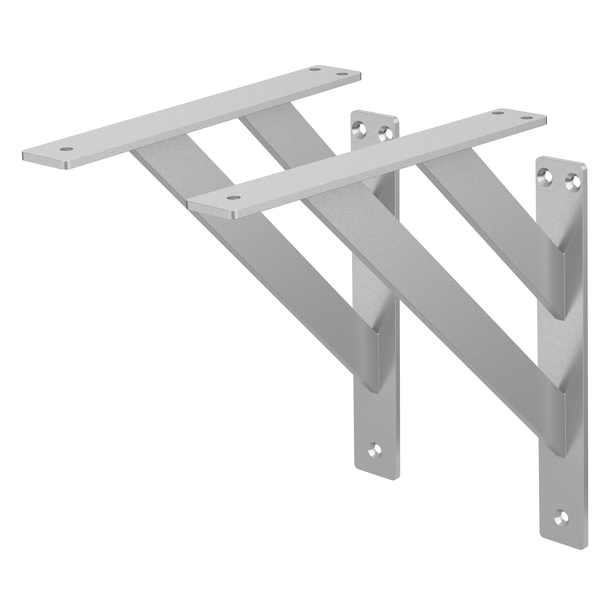 ECD Germany Möbel équerre étagère alu argent 180 mm lot 2