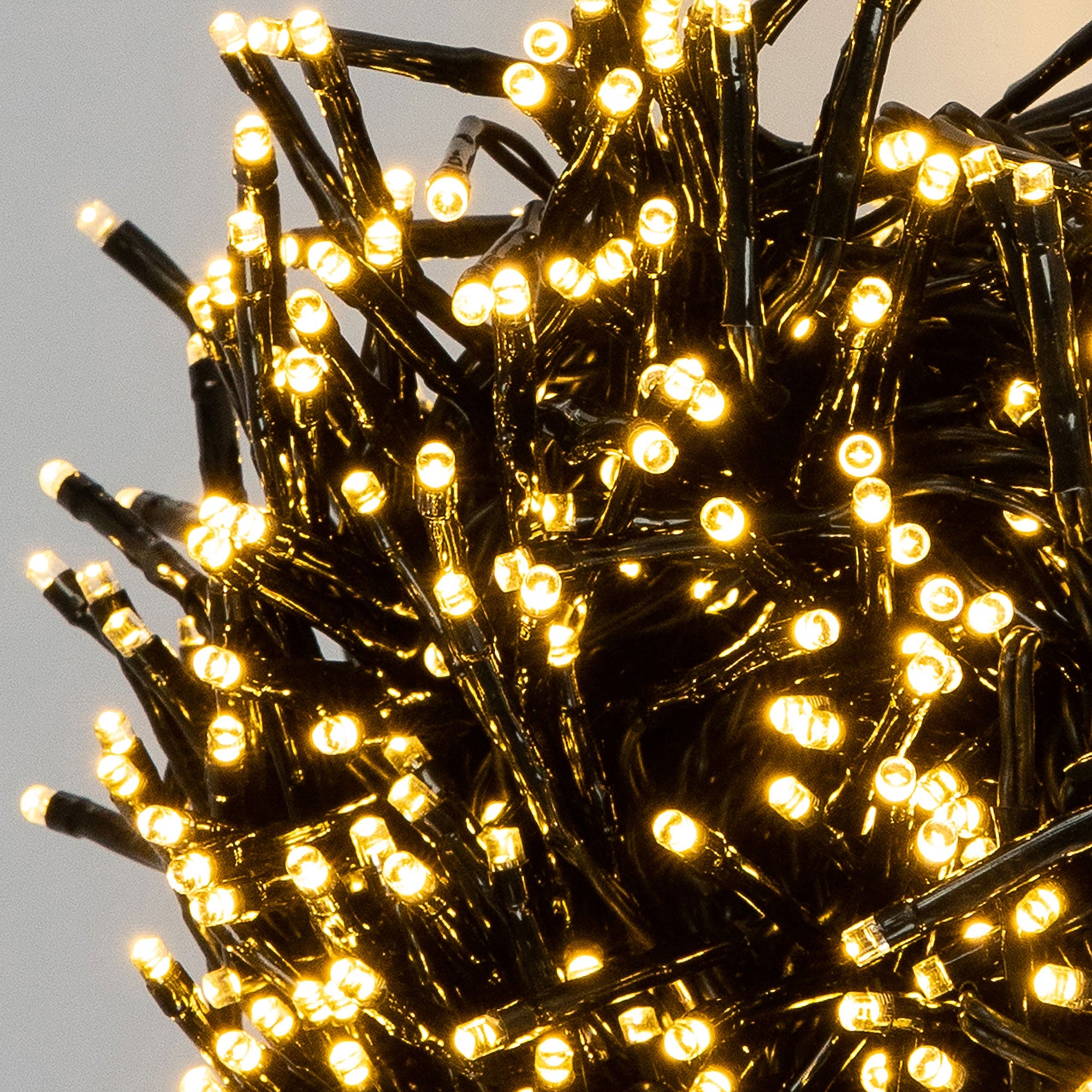 ECD Germany guirlande solaire LED 16 m 800 LED blanc chaud télécommande