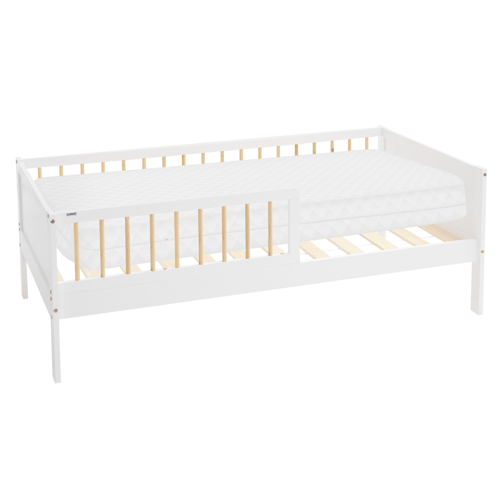 ECD Germany Kinder lit enfant 80x160 blanc matelas barrière