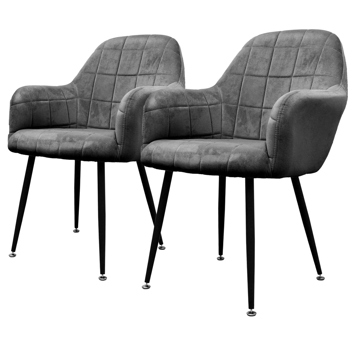 ECD Germany Möbel Chaise Salle Gris-Vert Microfibre Lot 4 Velours