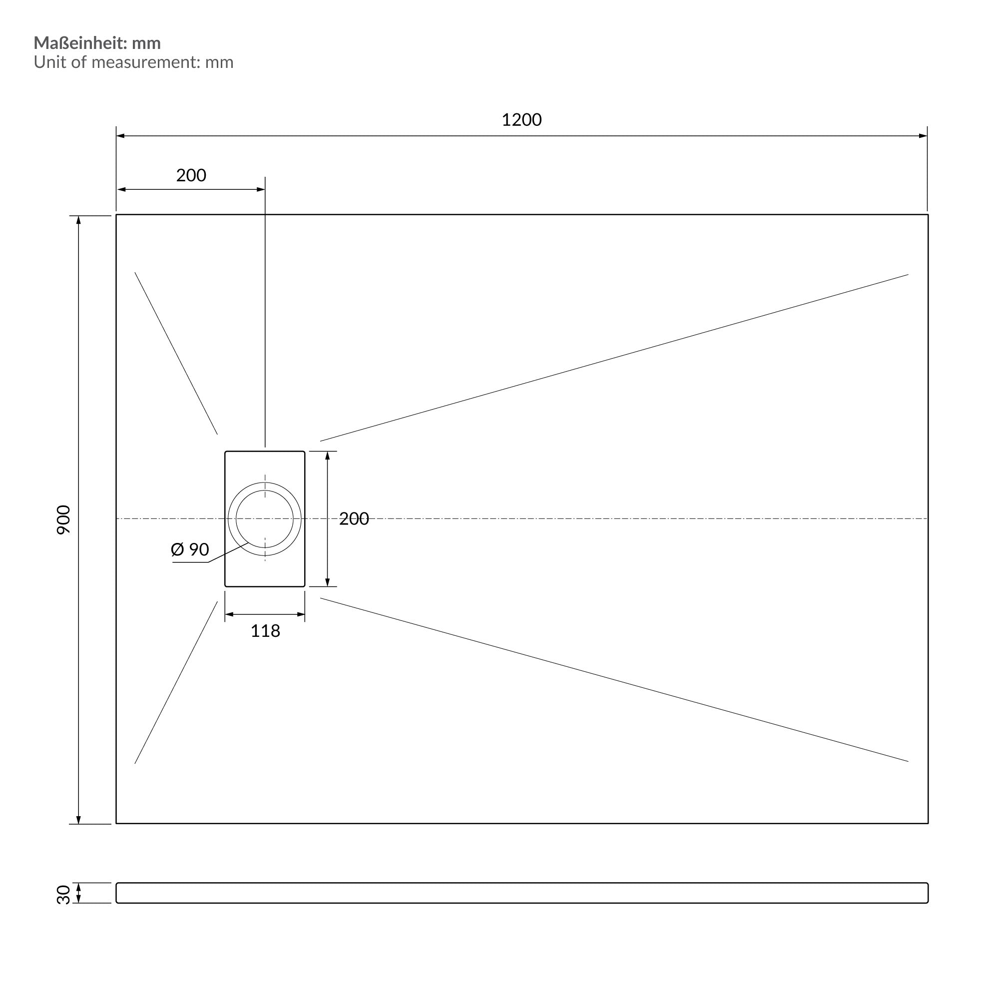 ECD Germany Sanitär receveur de douche noir 120x90 extra-plat