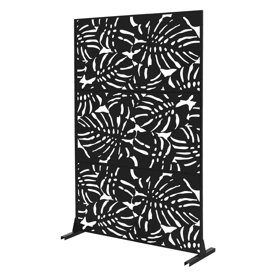 ECD Germany Möbel Roma Paravent 120x180 cm noir 3 panneaux