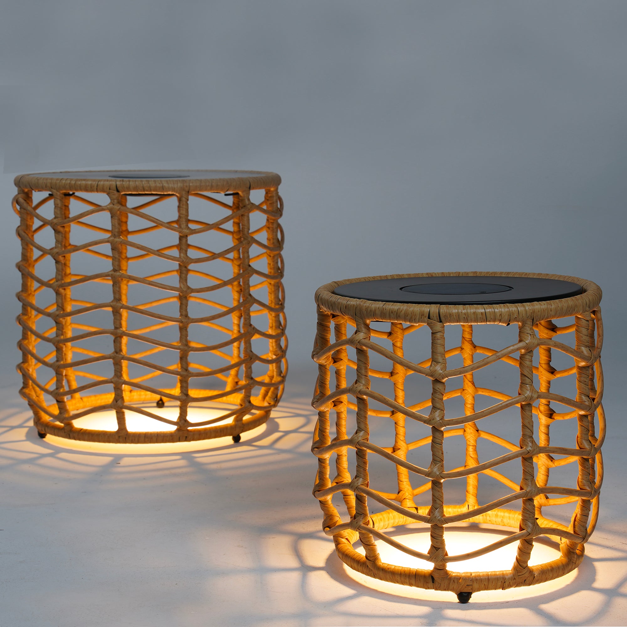 Red Deco Nerita table solaire lumineuse lot 2 LED blanc chaud