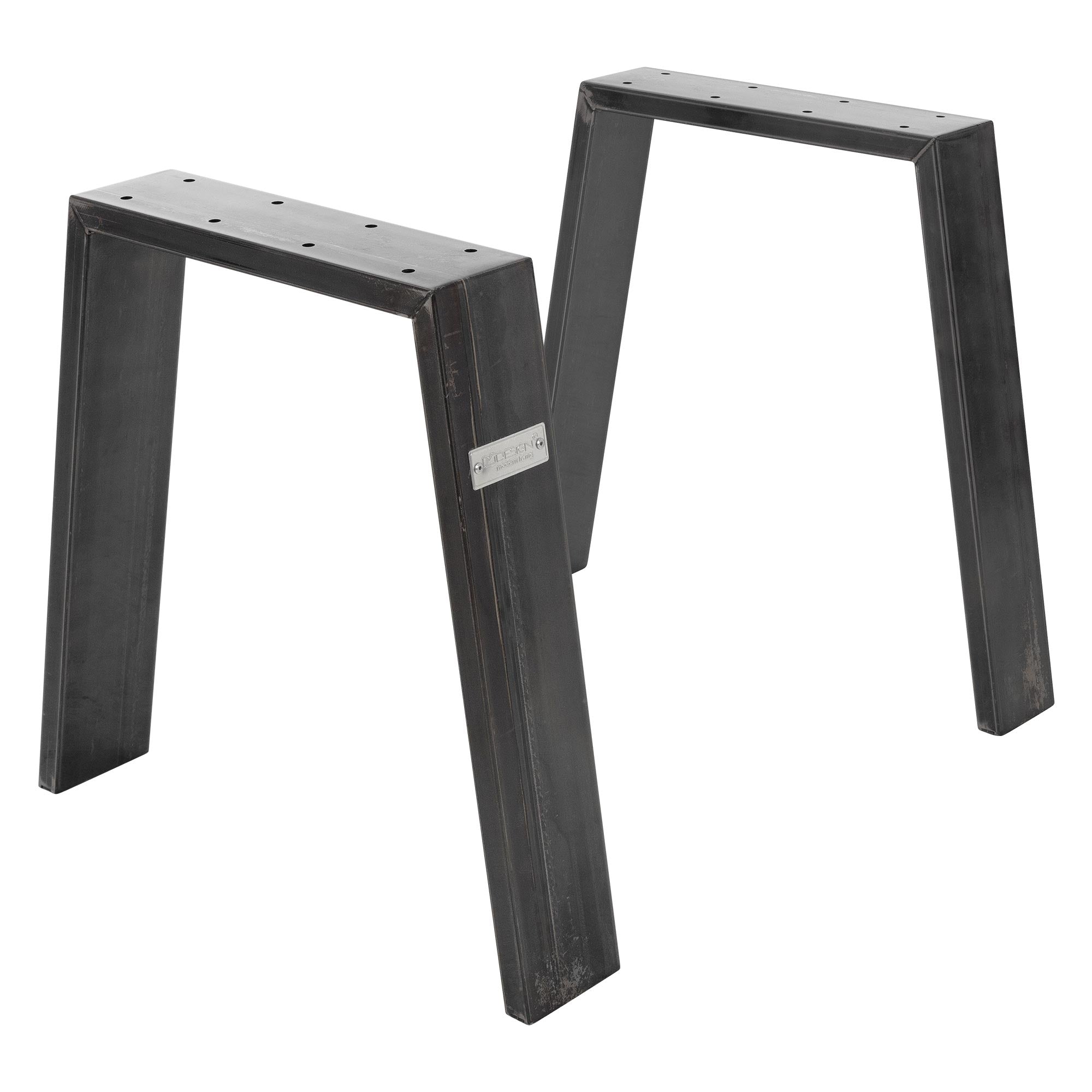 ML-Design pieds table trapèze acier noir 75x72 cm lot de 2