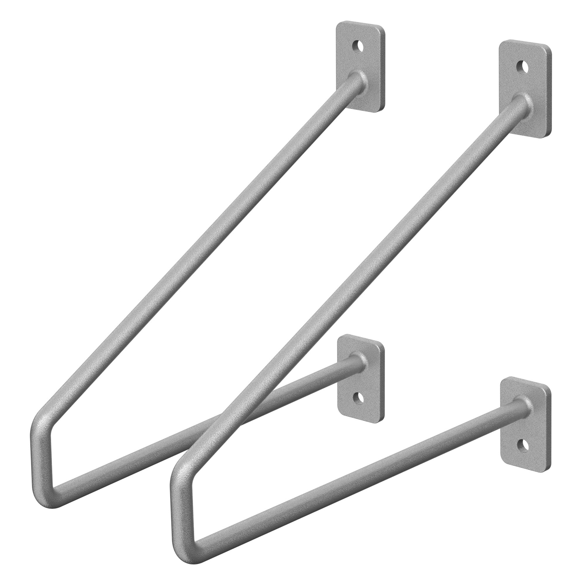 ECD Möbel Consoles murales acier argent blanc x2 220/265 mm