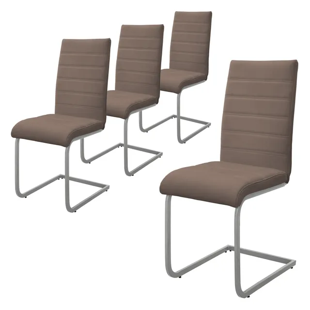 ECD Germany ML-Design chaise cantilever marron lot 4 simili cuir