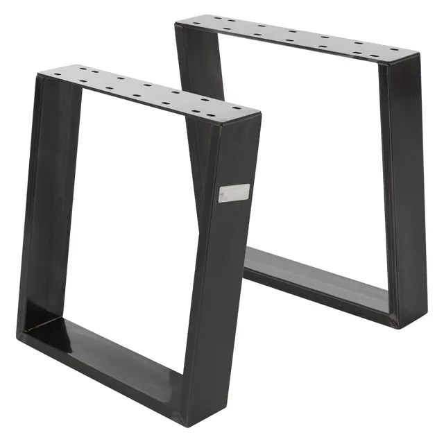ECD Germany pieds table U 40x43 cm noir acier lot 2