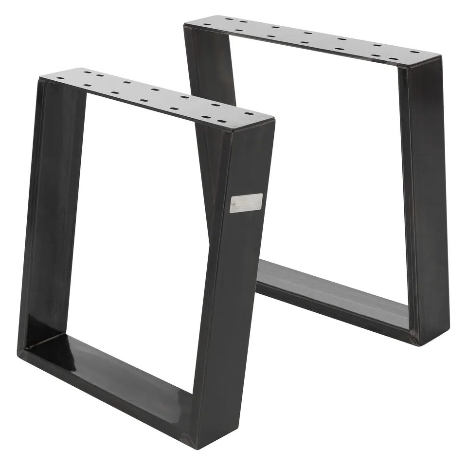 ECD Germany pieds table U 40x43 cm noir acier lot 2