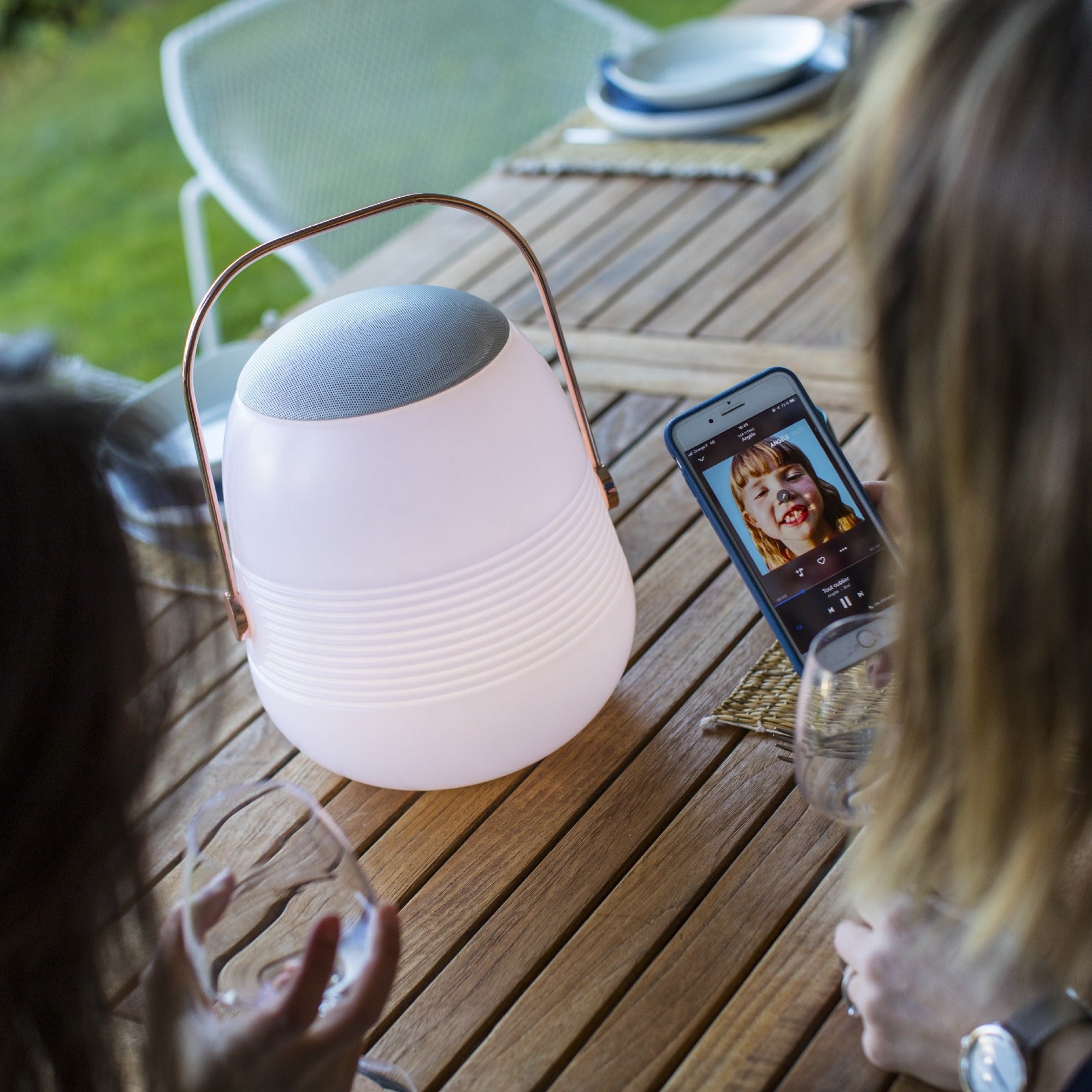 Red Deco Bob Station H33cm lampe sans fil enceinte cuivre
