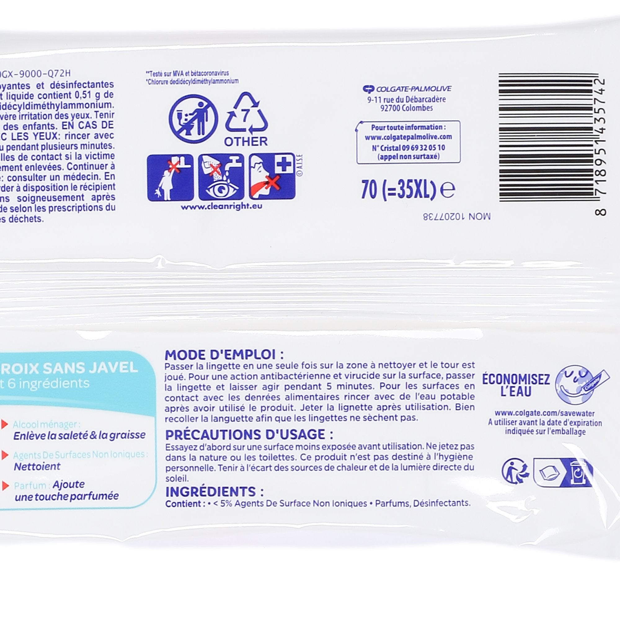 Stokomani Maison 70 lingettes désinfectantes cuisine