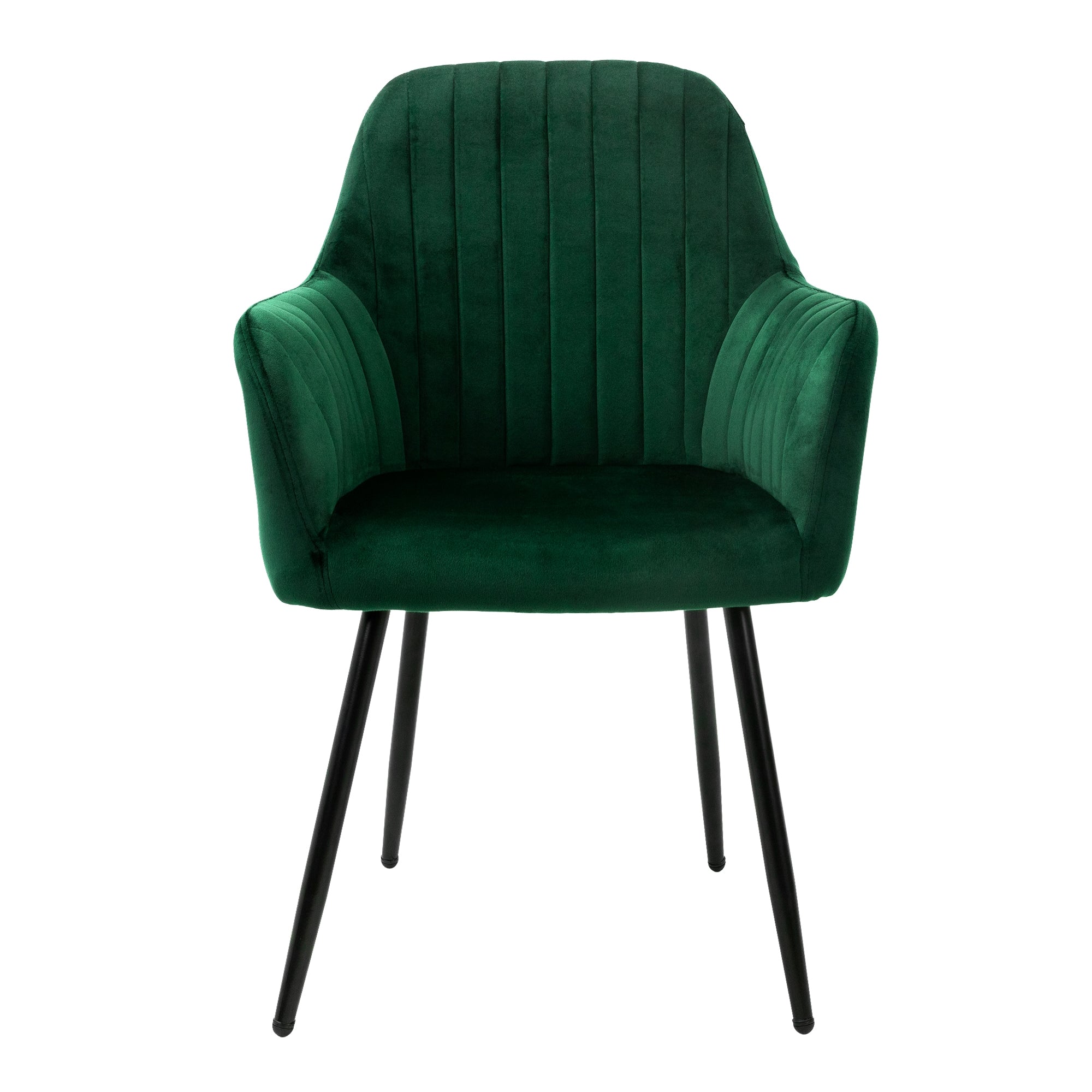 ML-Design chaises salle à manger velours vert lot 2 dossier rembourré