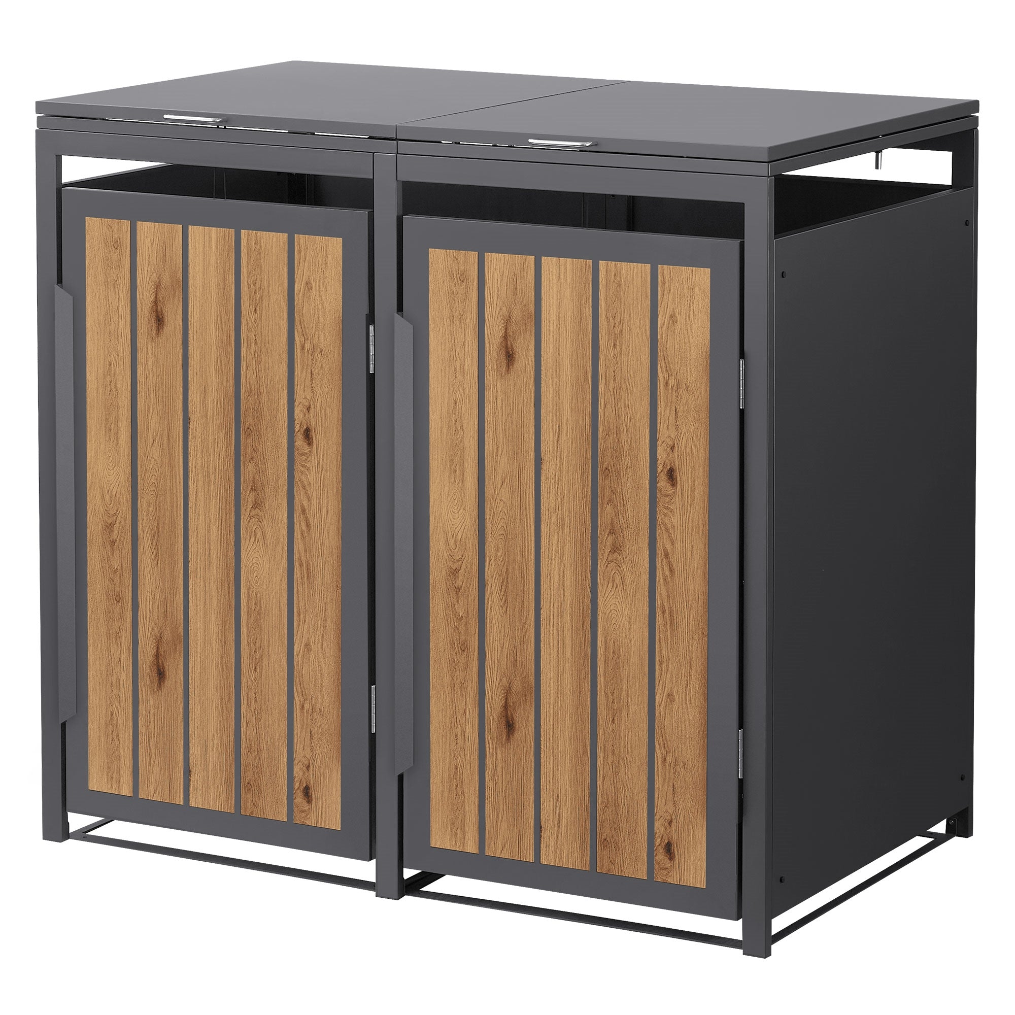 ECD Germany Cache-poubelle acier anthracite 240L
