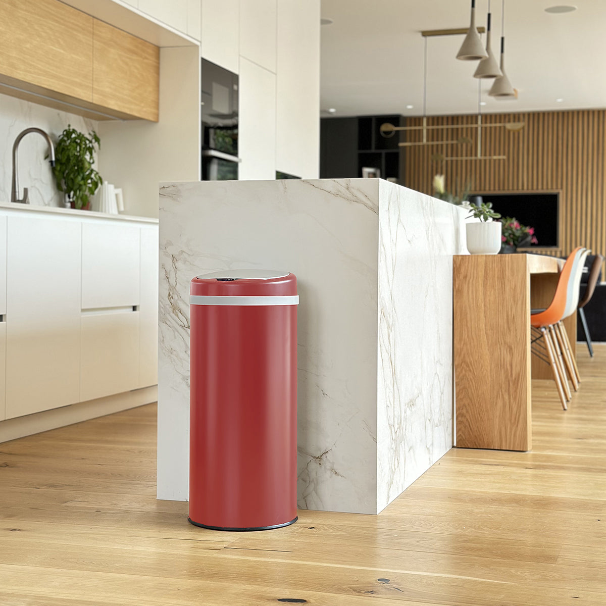 Red Deco Soho poubelle cuisine automatique 42L rouge mat