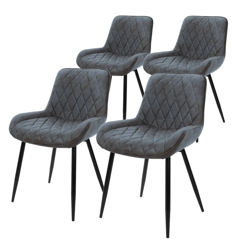 ECD Germany Möbel lot 4 chaises anthracite simili cuir
