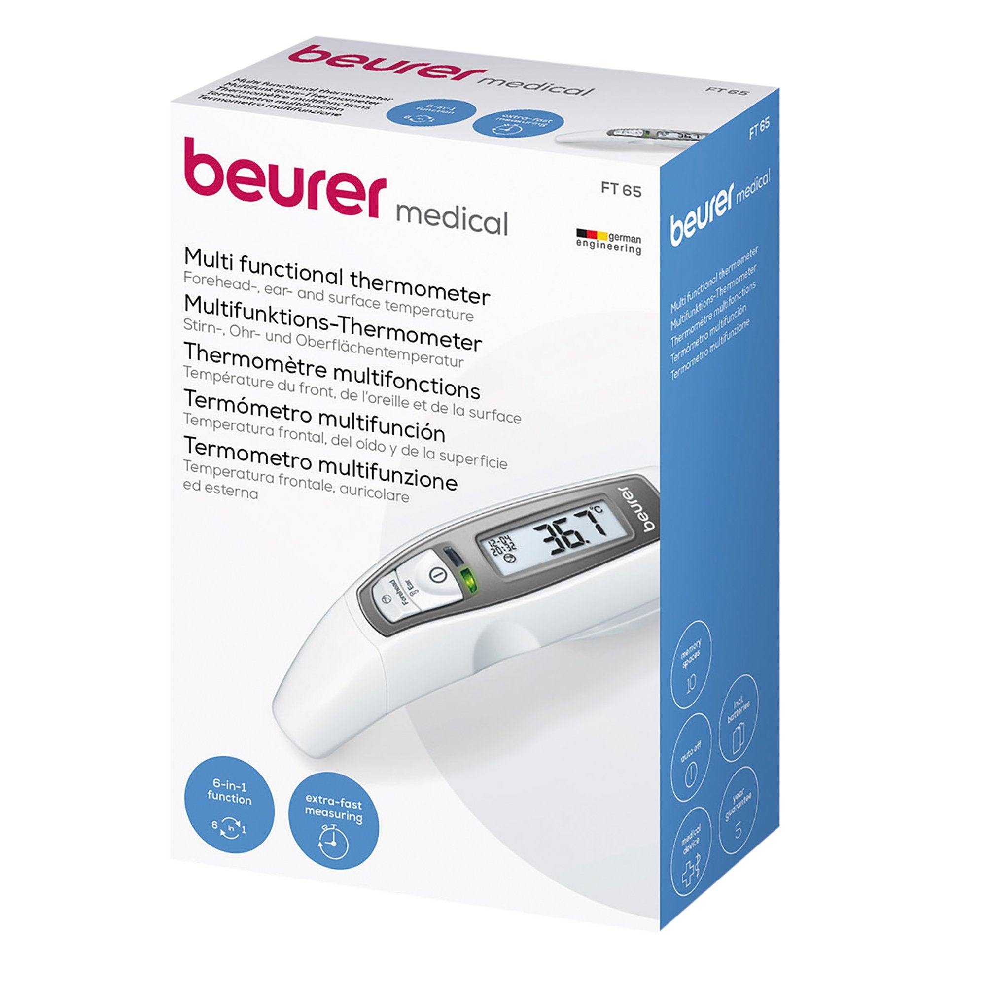 Beurer FT 65 Thermomètre multifonction front oreille objet