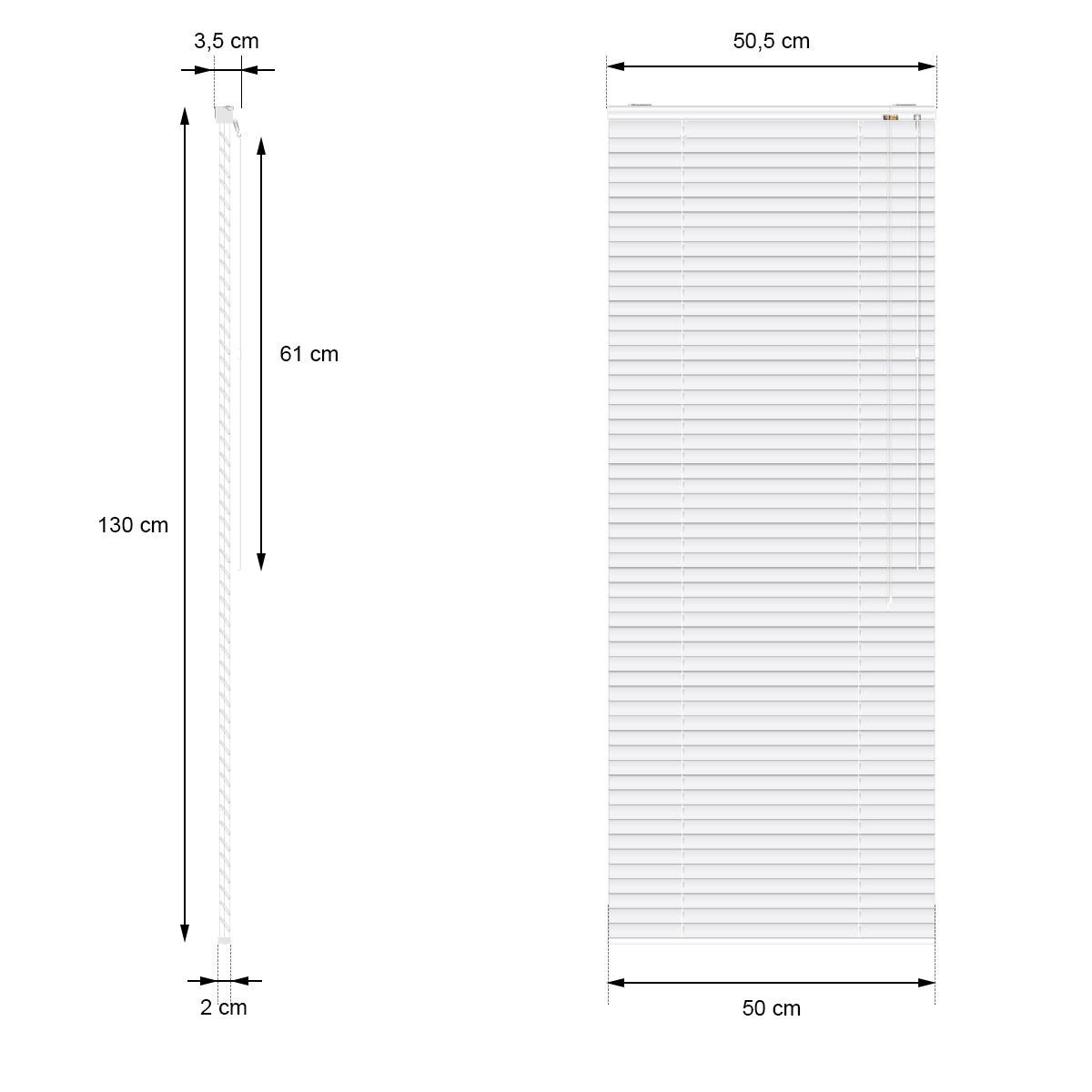 ECD Germany Garten 50x130 brise-vue aluminium blanc