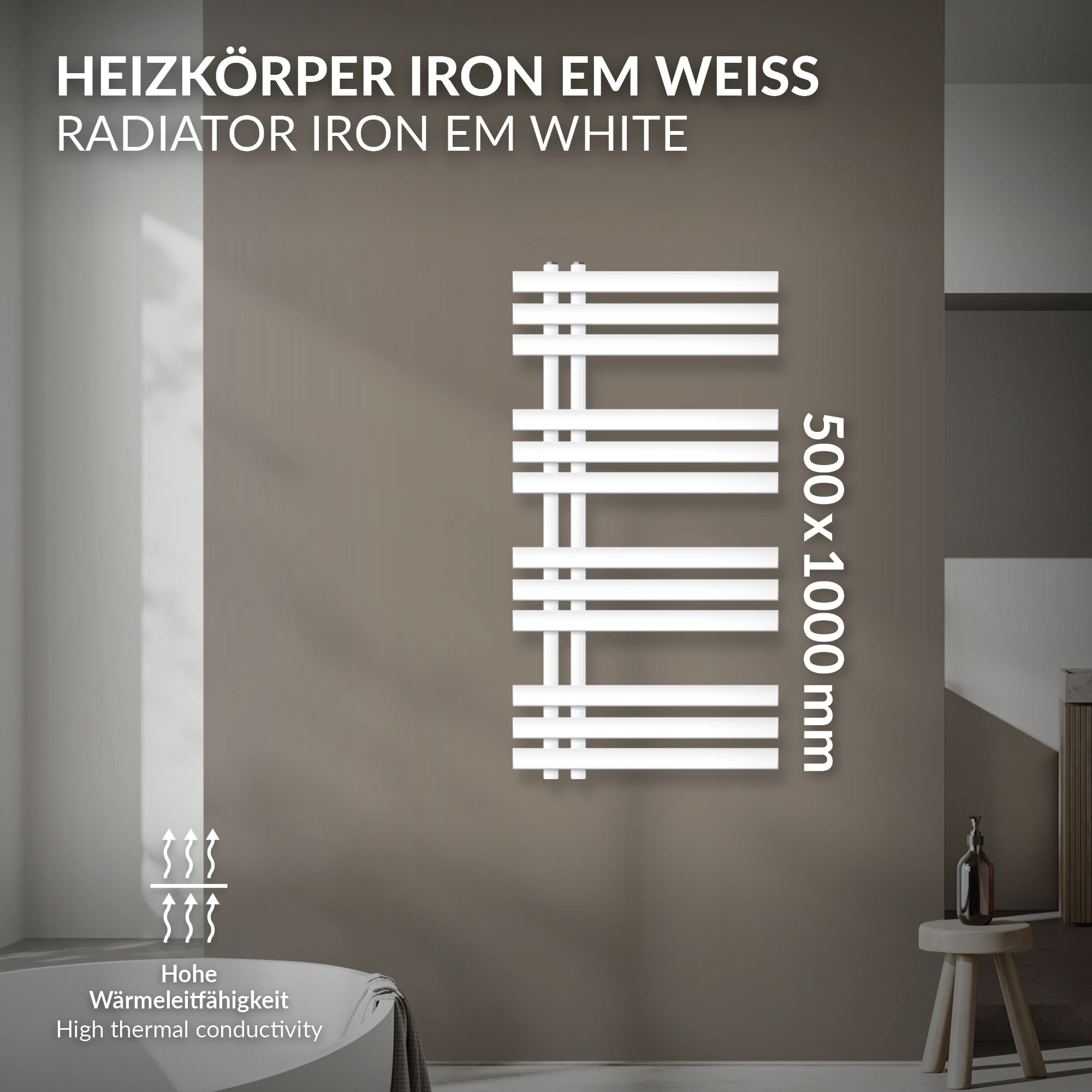 ECD Germany Heizungen Iron EM 500x1000 radiateur blanc