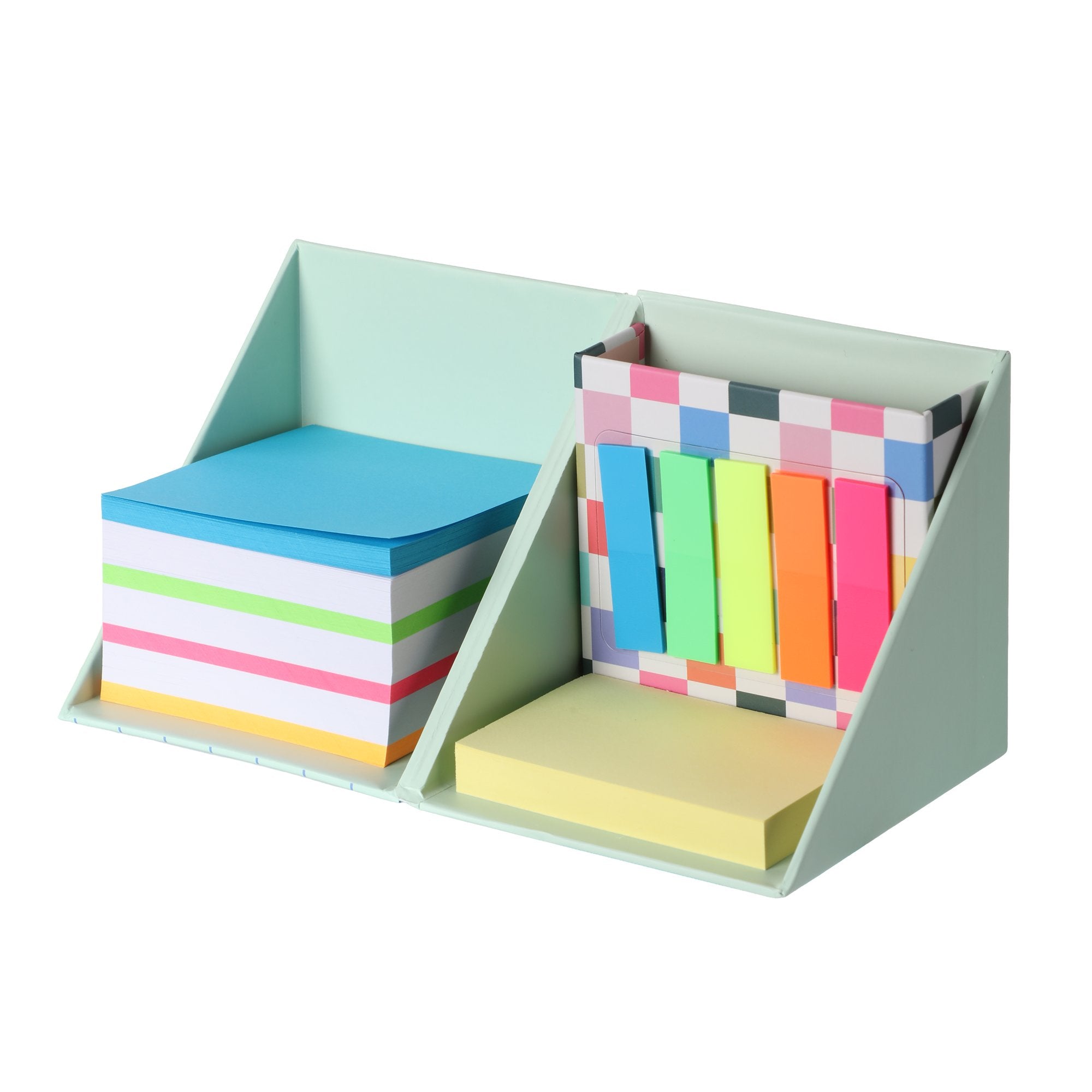 Stokomani Bloc-notes pot à crayon vert notes adhésives