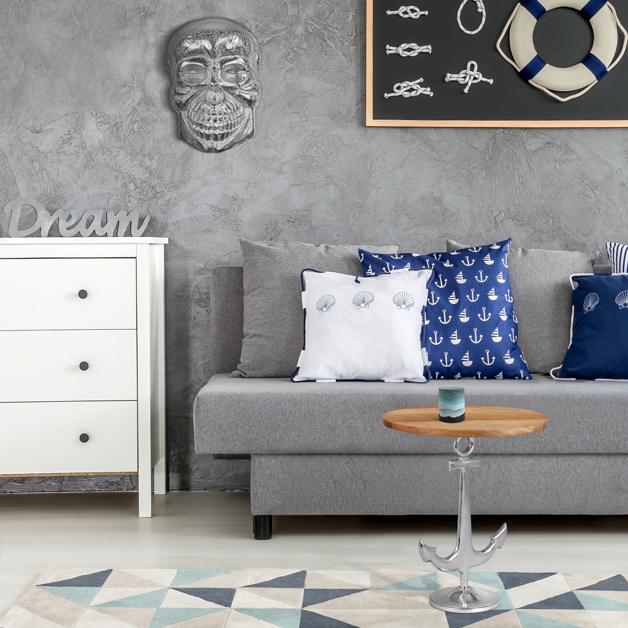 ECD Germany Haus Wohnen skull argent 42x30 cm aluminium mural
