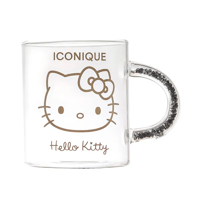Stokomani Maison Hello Kitty mug en verre 30cl paillettes