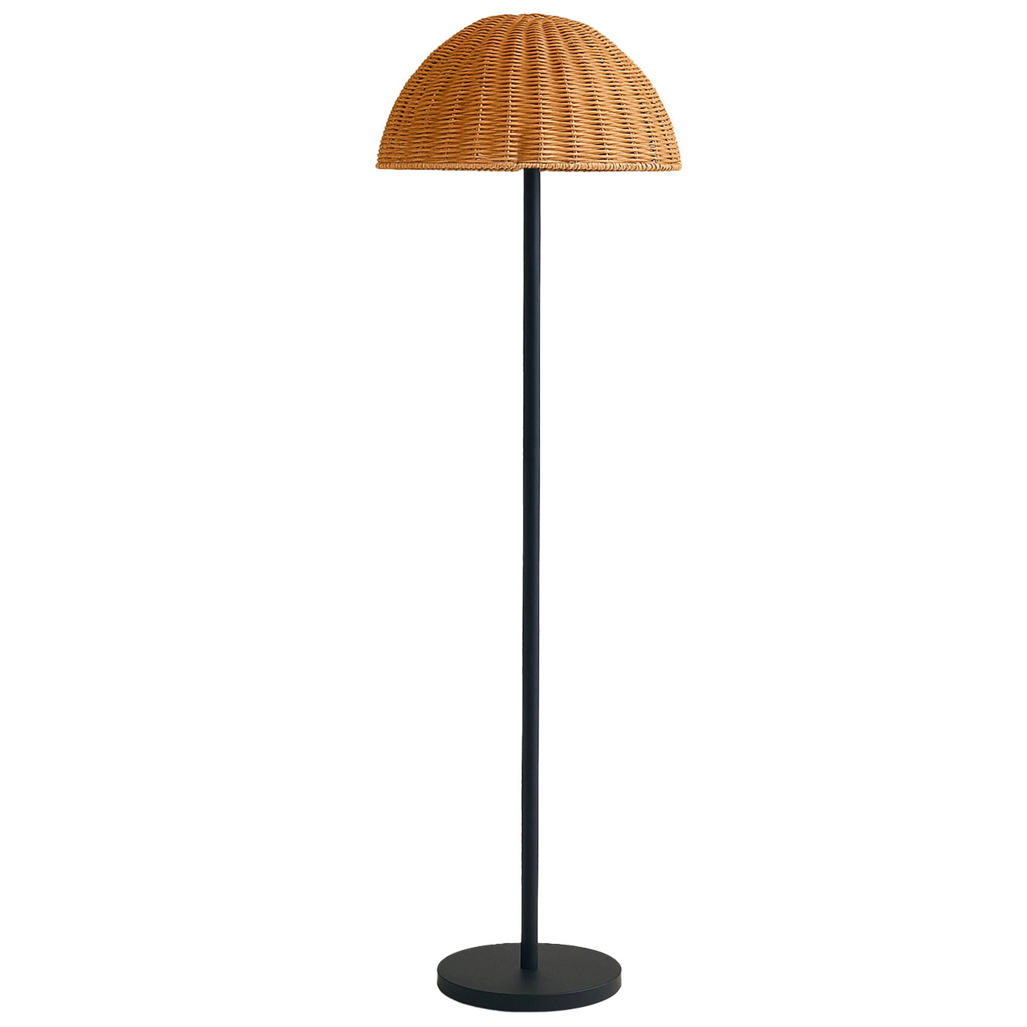 Red Deco Faroe Tall lampadaire sans fil LED rotin H160cm dimmable