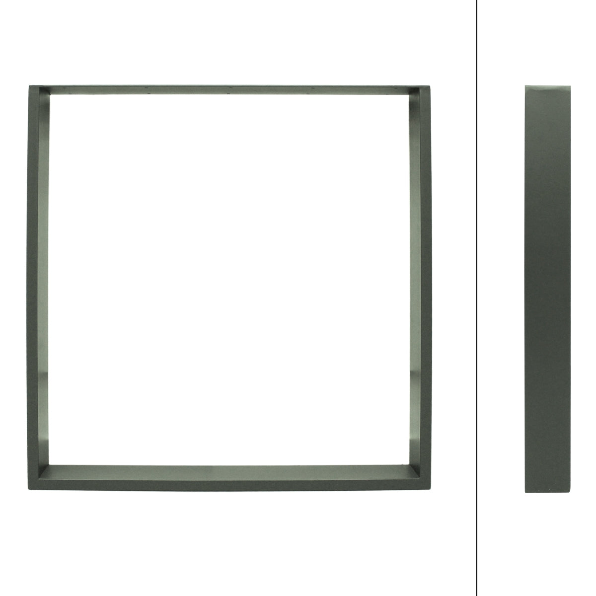 ECD Germany ML-Design U 70x72 cm pieds de table acier gris pierre