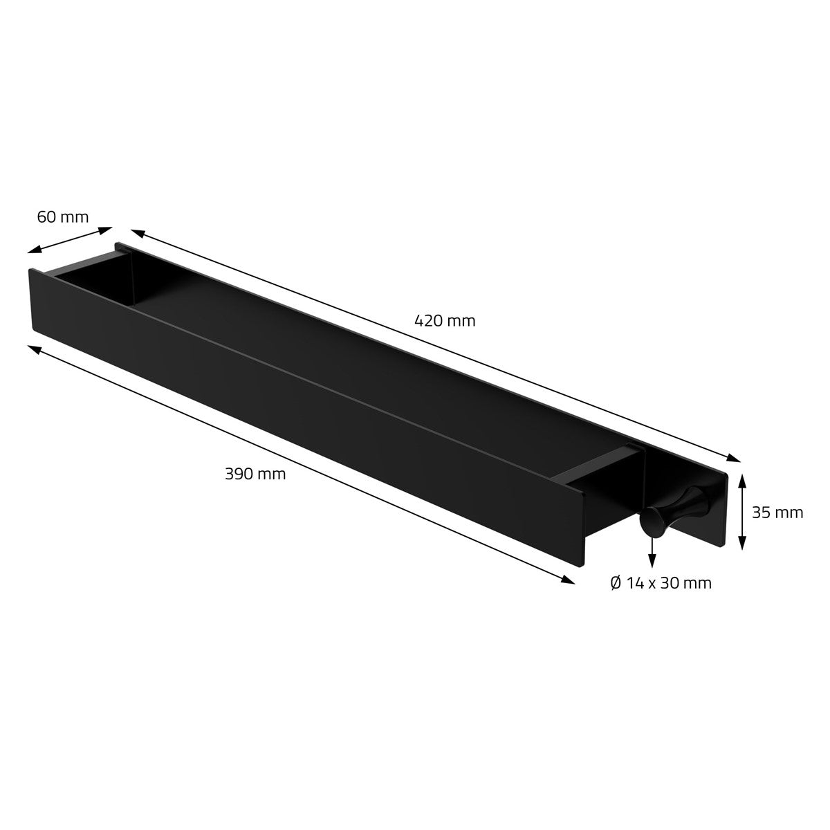 ECD Germany Sanitär Porte-serviettes 42 cm Argent Acier sans perçage