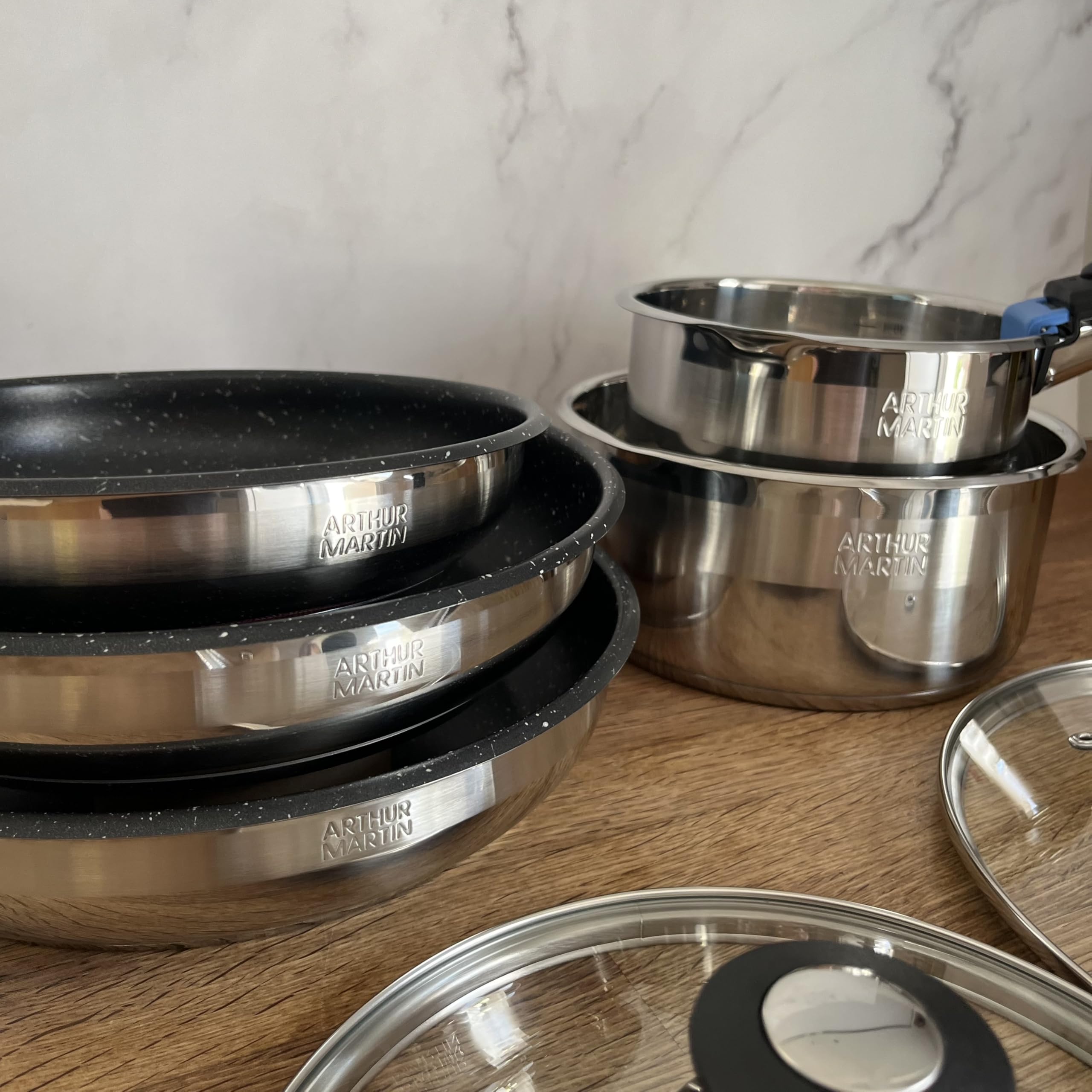 Arthur Martin AM2493 Batterie cuisine 8 pièces inox induction