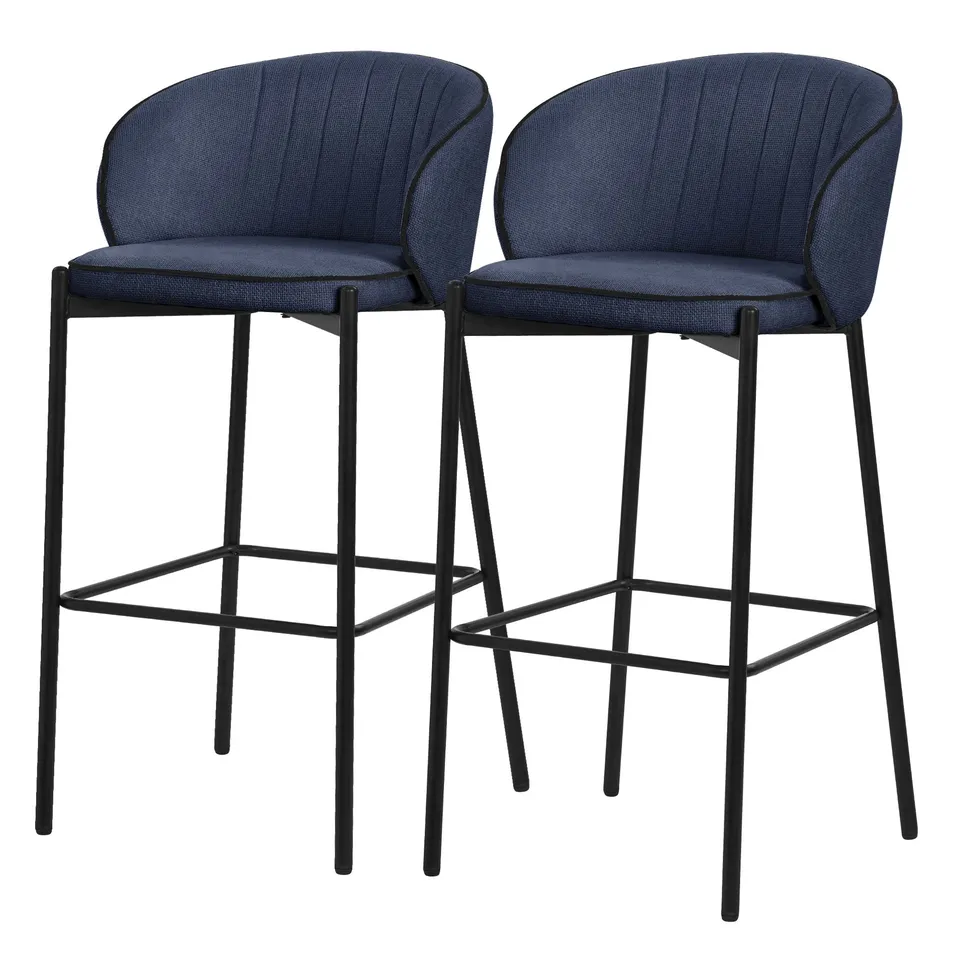 ECD Germany ML-Design tabouret de bar bleu foncé lot de 2