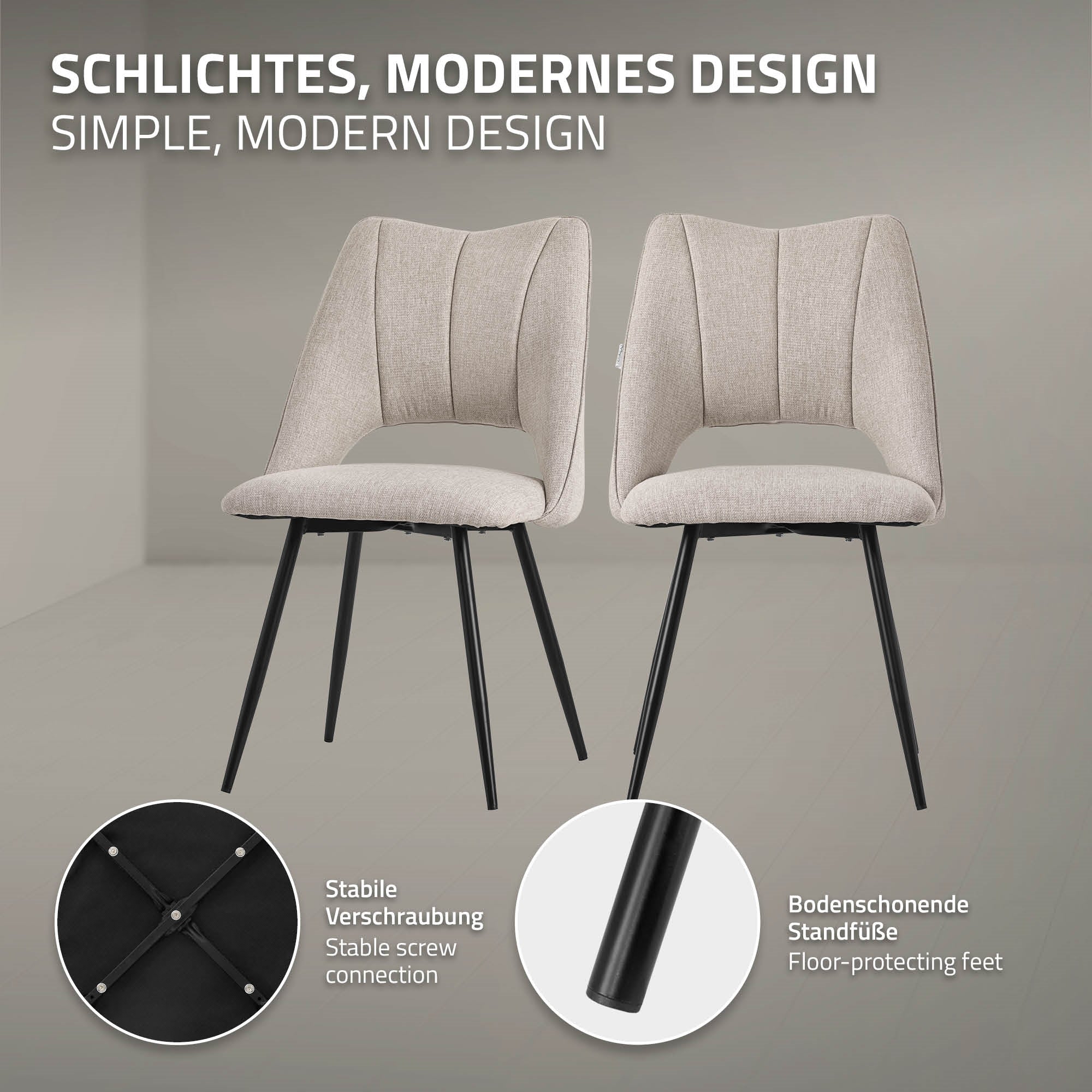 ECD Germany Möbel Chaise salle à manger beige lot 2
