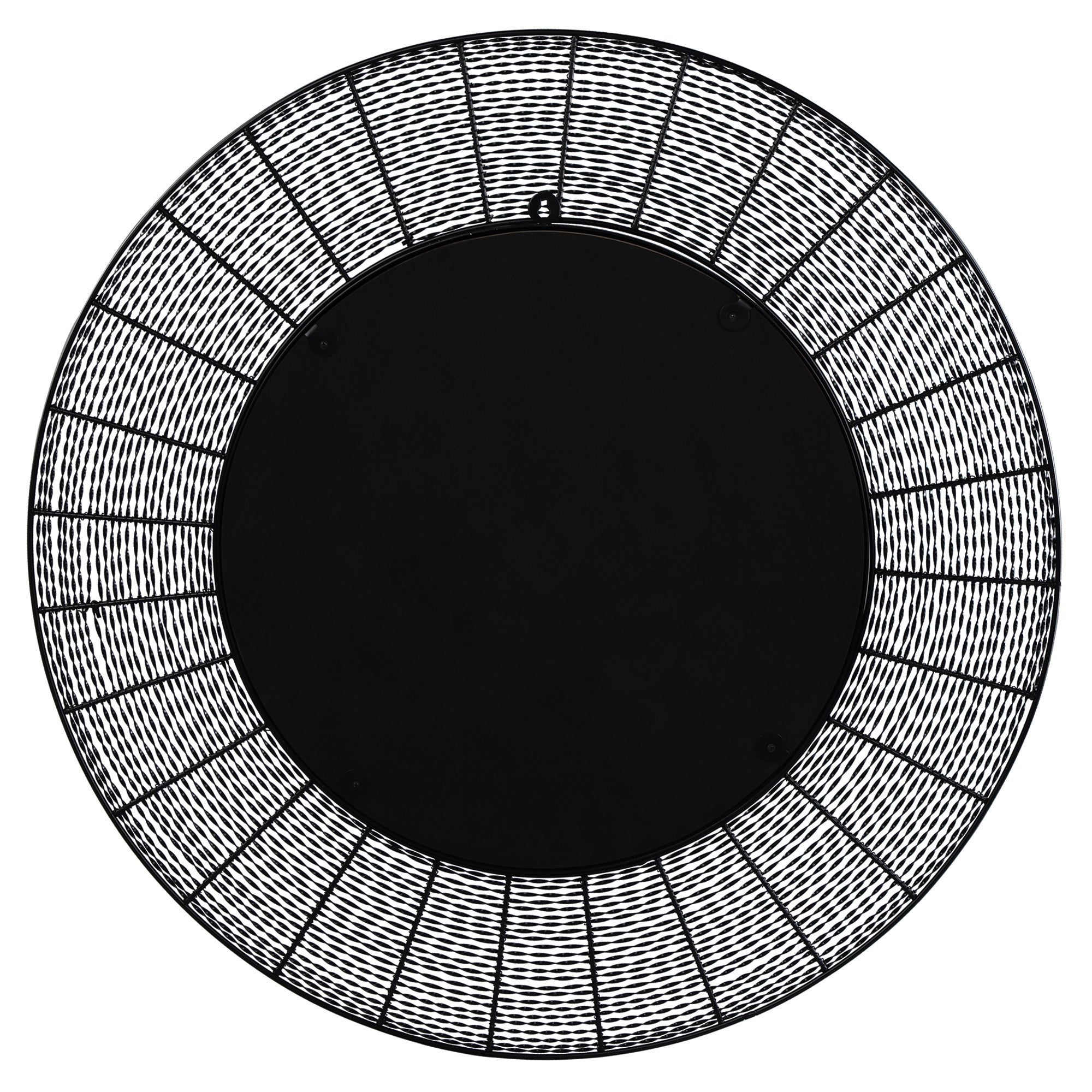 ECD Germany Haus & Wohnen miroir mural rond 84 cm noir métal