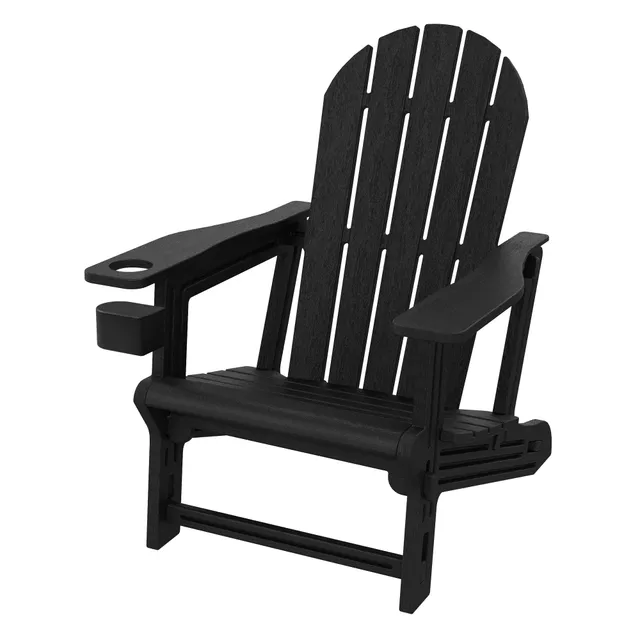 ECD Germany Garten fauteuil Adirondack noir HDPE 180 kg