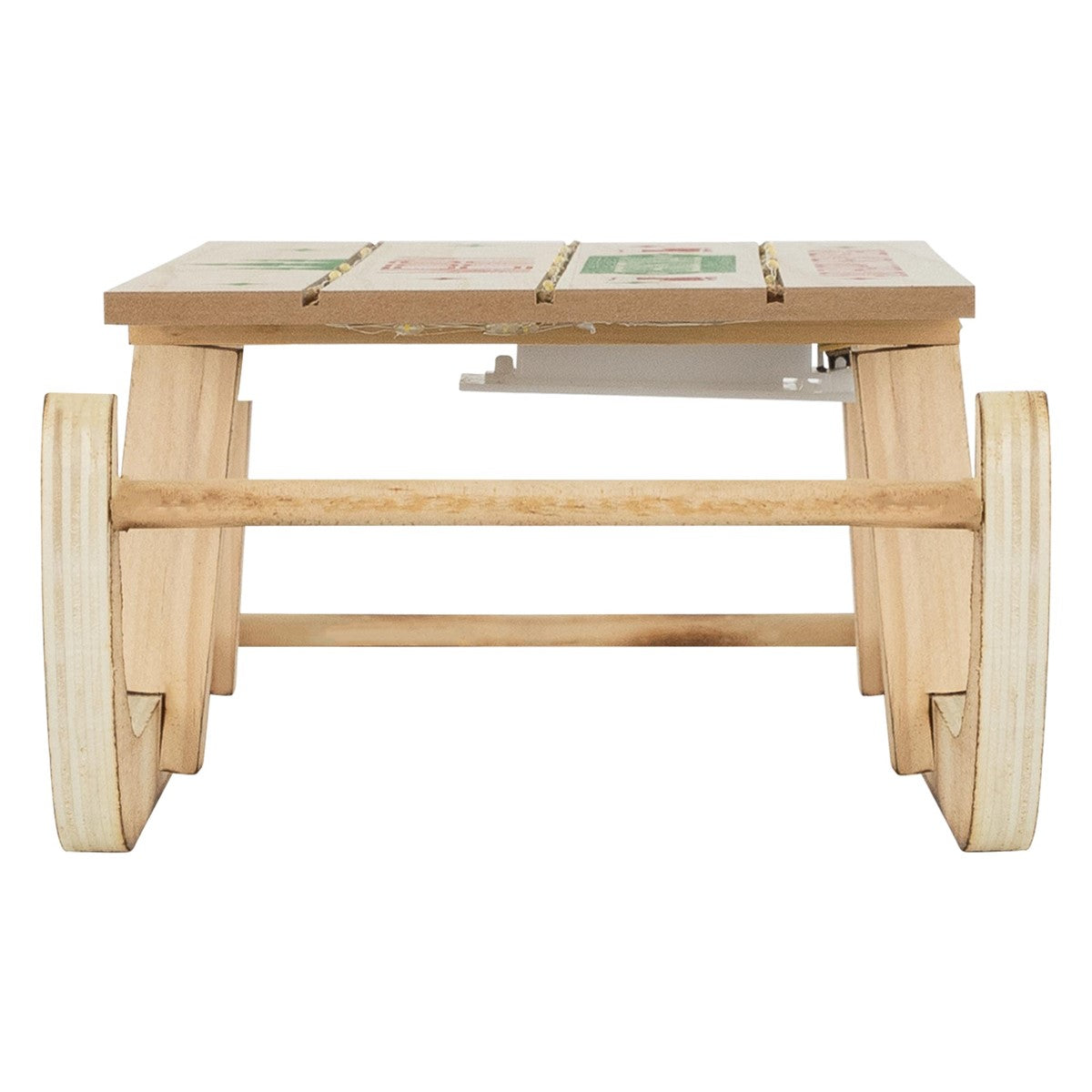 ECD Germany Haus & Wohnen Traîneau Noël LED Bois 42 cm Marron