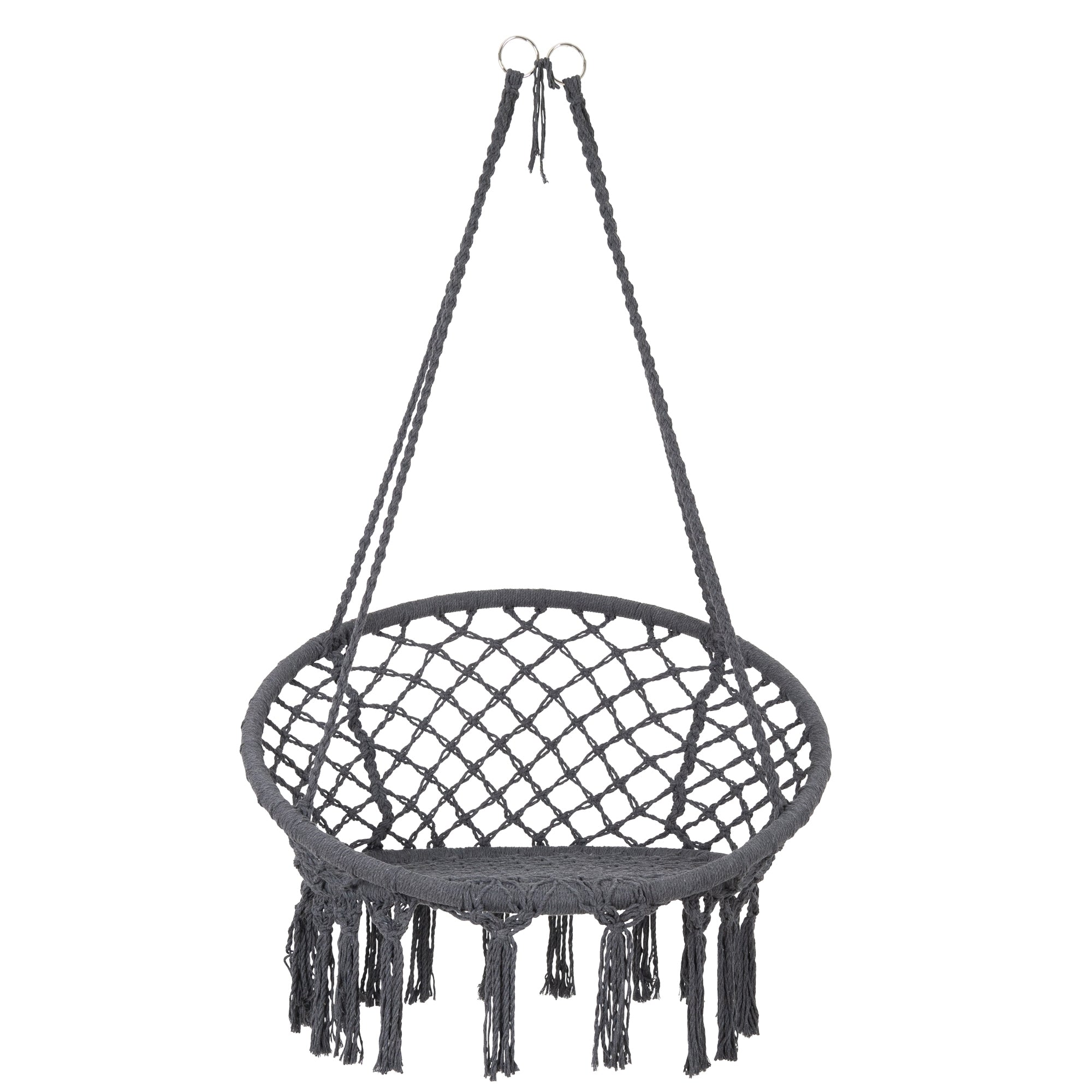ECD Germany Sport Fauteuil suspendu Ø80cm gris coton 120kg
