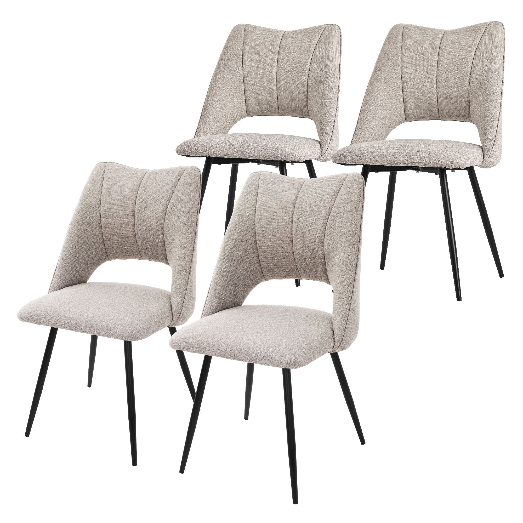 ECD Germany Möbel Chaise salle à manger beige rembourrée lot 4