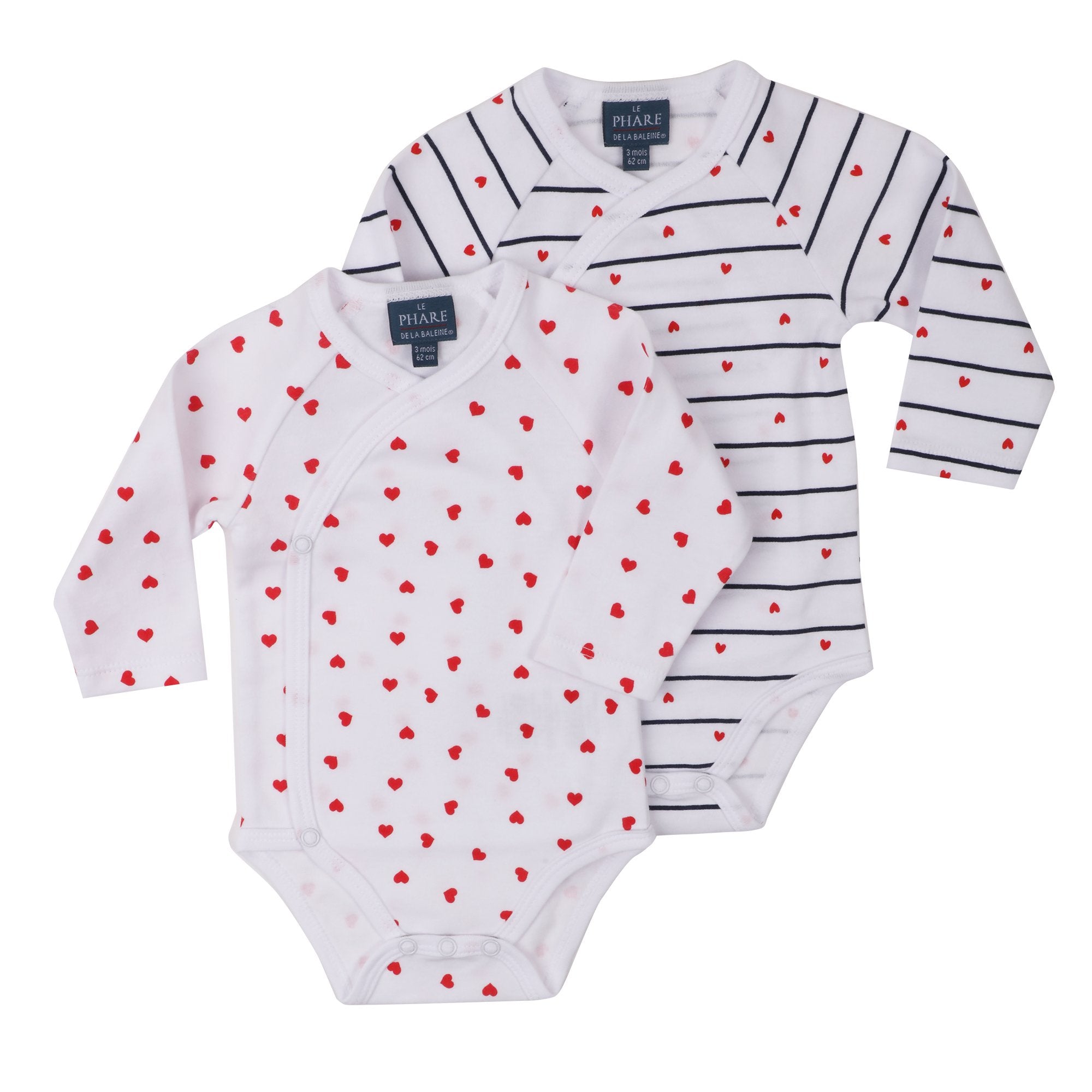 Stokomani Mode Lot 2 bodies croisés bébé blanc