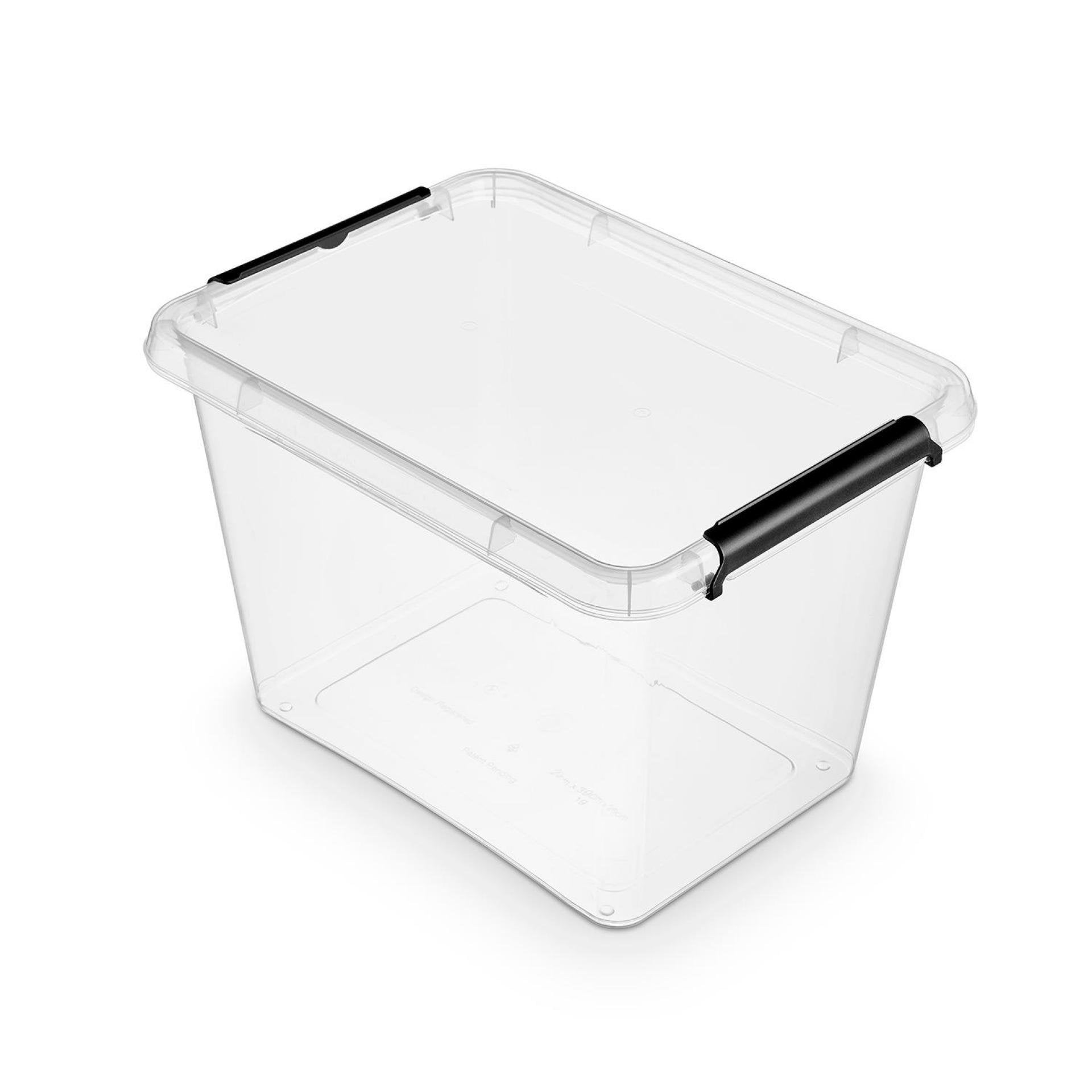 Stokomani Maison boîte rangement transparente 19L plastique