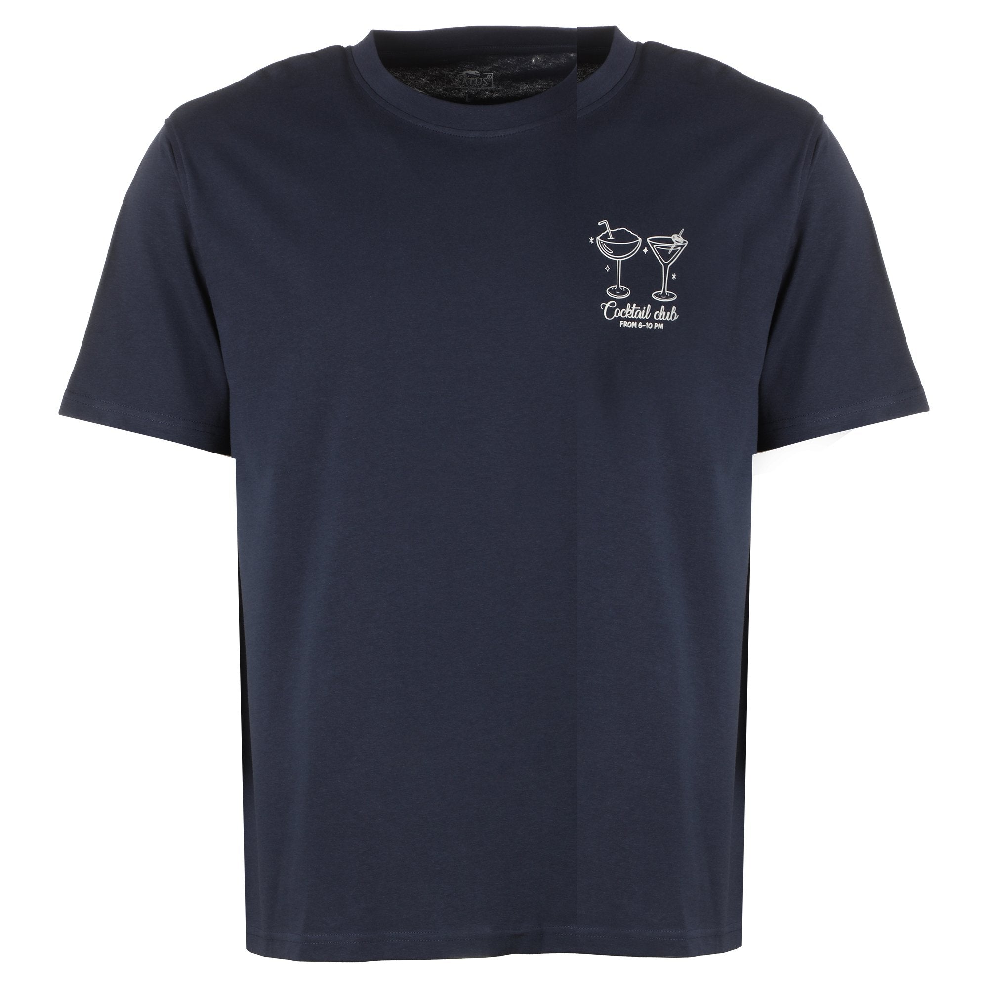 Stokomani Mode Tee-shirt print bleu foncé homme coton