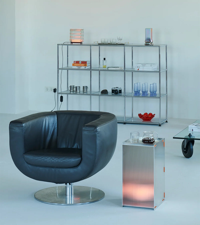Neowise table d'appoint aluminium translucide design