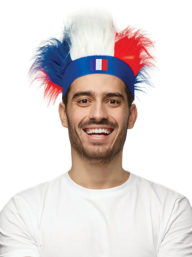 Stokomani Fêtes Coiffes tricolores bleu blanc rouge