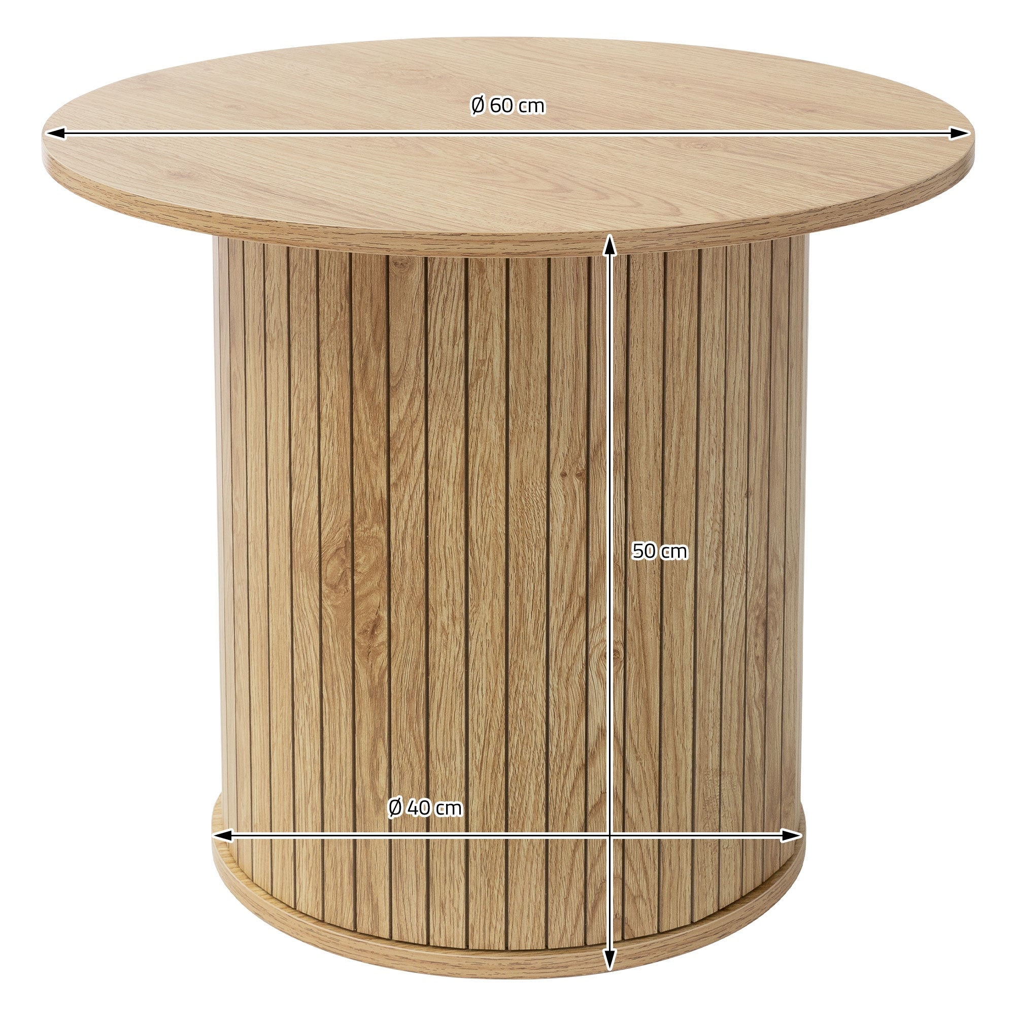 ECD Germany ML-Design table basse ronde bois marron Ø60