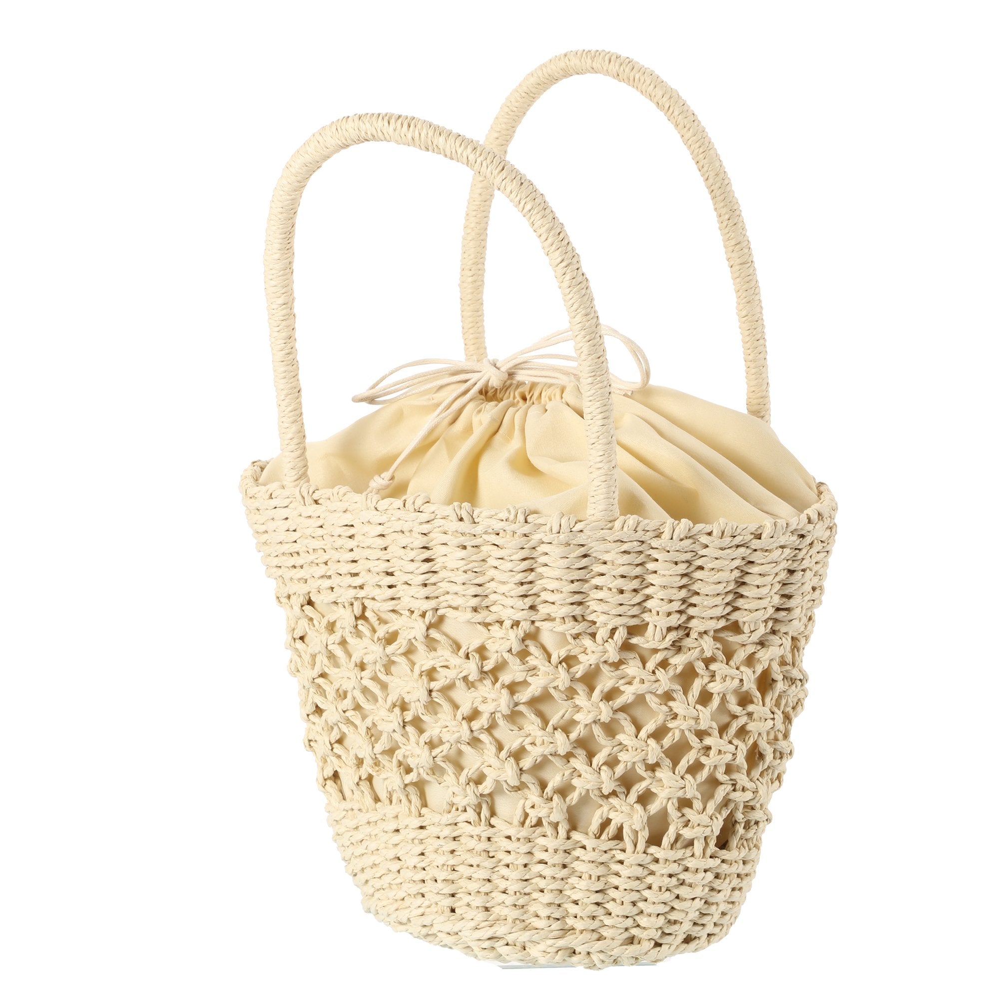 Stokomani Mode sac seau osier marron