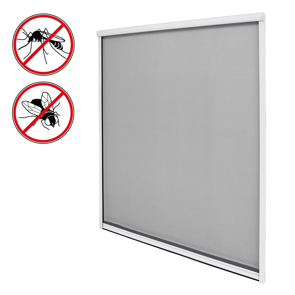 ECD Germany moustiquaire enroulable fenêtre blanche 160x160 cm